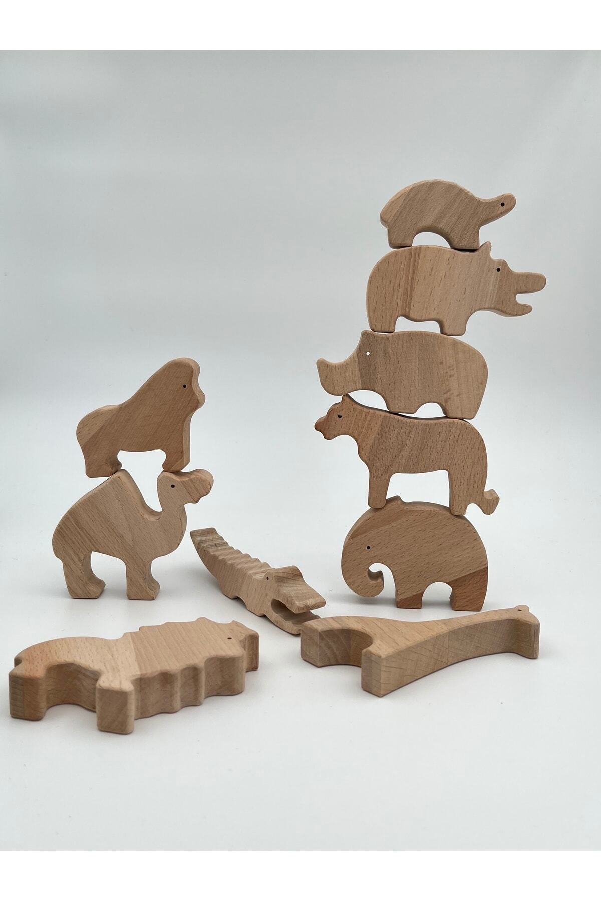 zoziva Doğal Ahşap Hayvanat Bahçesi Seti, Organik Ahşap Oyuncak, 10 Parça Ahşap Hayvan Seti fotoğrafı 2 (önizleme)