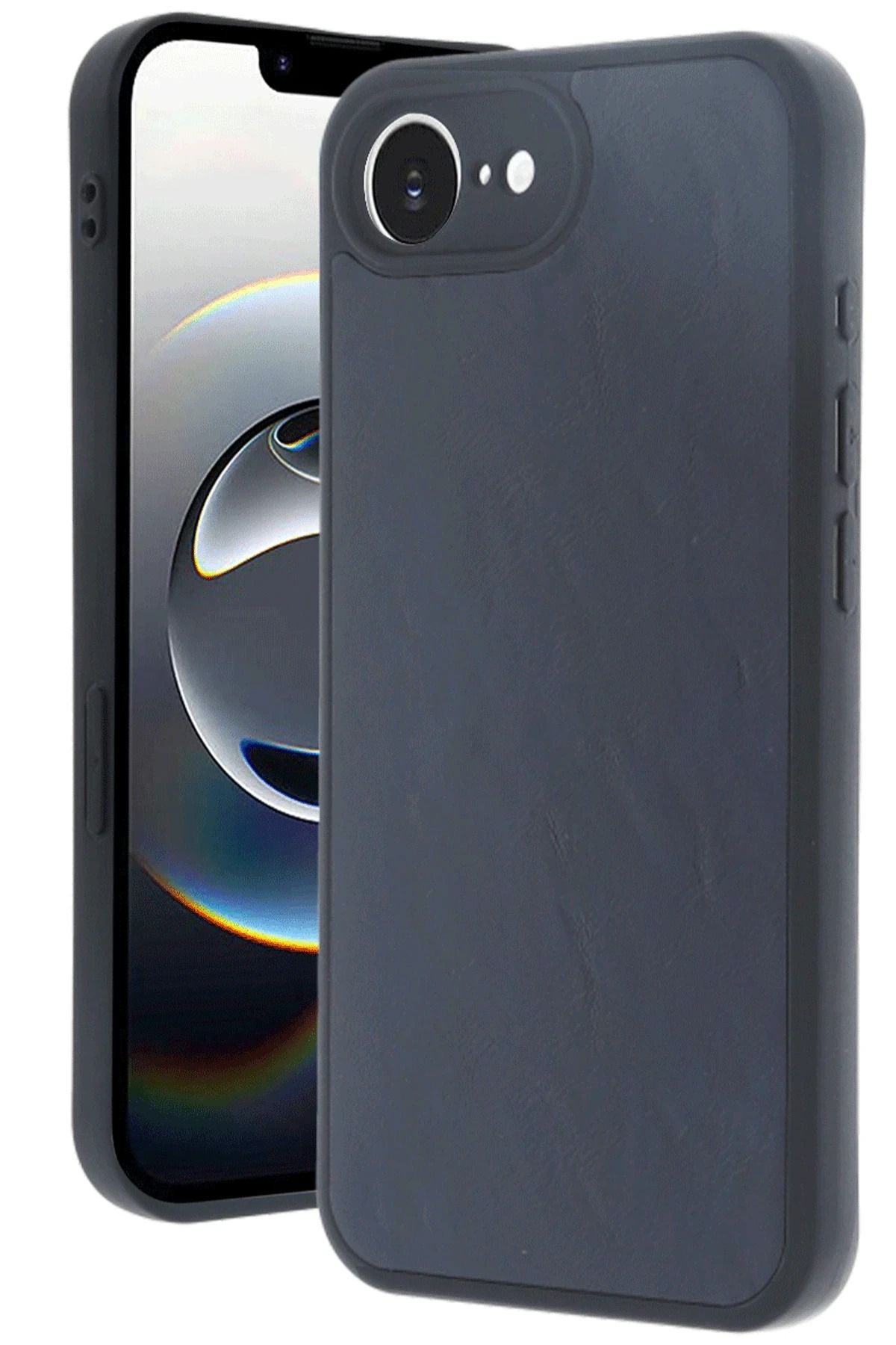 NewFace iPhone 16E Kılıf Aras Deri Kapak - Lacivert MRAYD