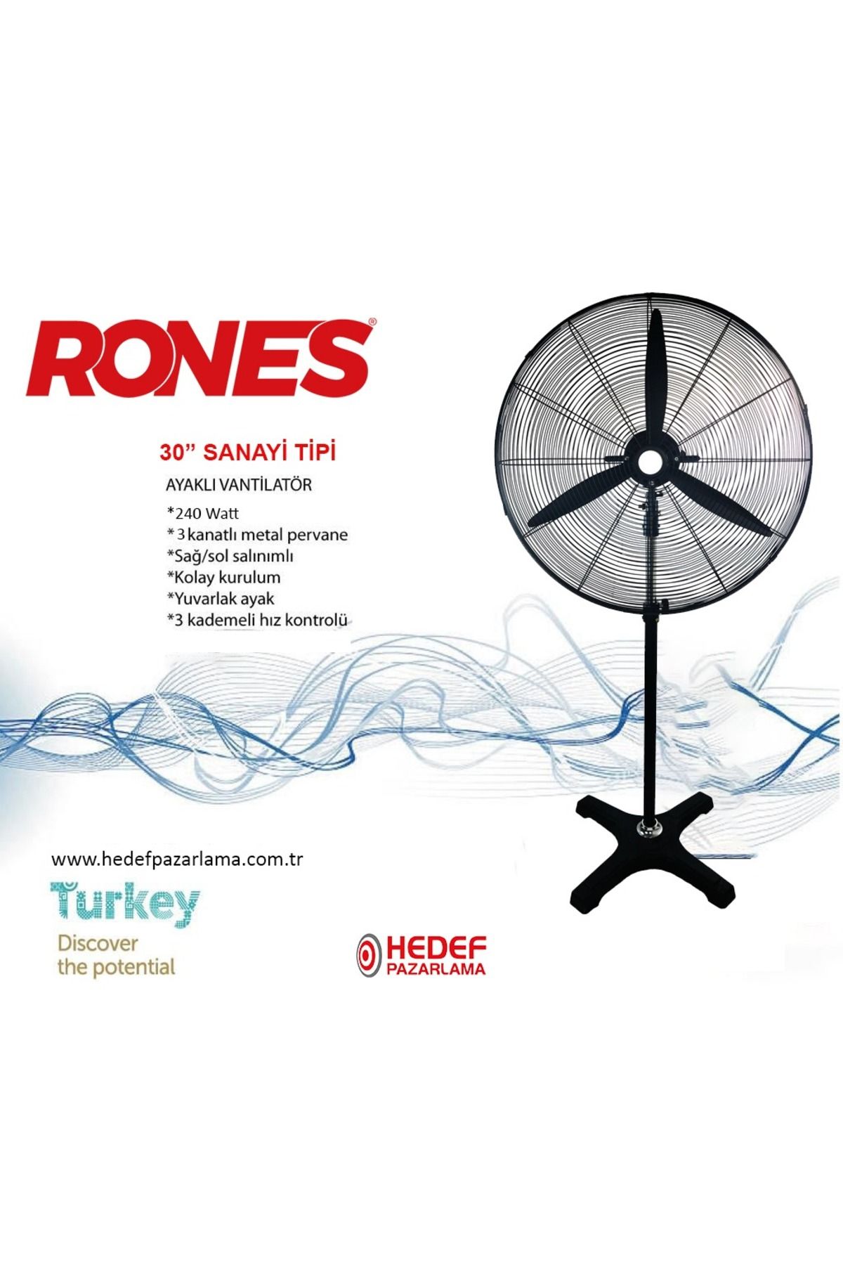 rones KOPYA - 30'' MP-355 AYAKLI VANTİLATÖR