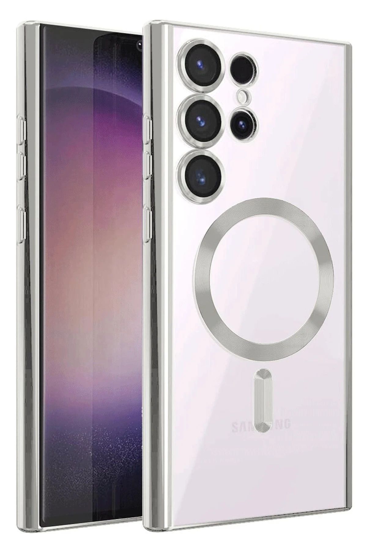 NewFace Samsung Galaxy S25 Ultra Kılıf Kross Magneticsafe Kapak - Titan Gri YKTSN