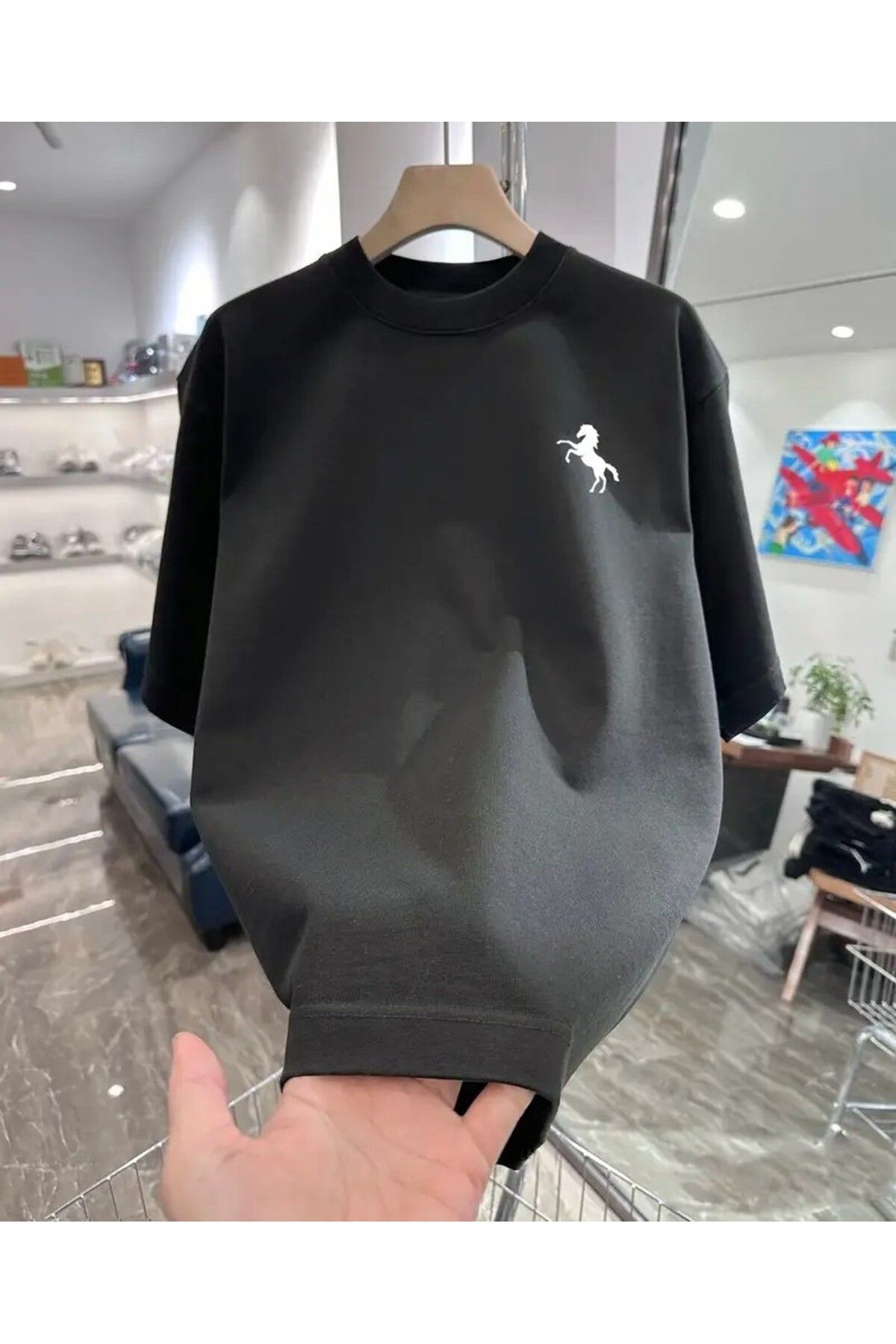 LAND MODA Erkekler için Özel Yaratıcı Desenli Rahat Pamuklu T-Shirt - Yuvarlak Yaka, Kısa Kollu, Bol Kesim