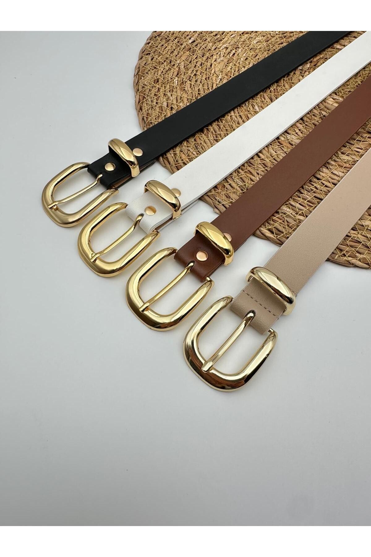 Desre Moda 4'lü Gold Toka Köprü Kadın Kemeri,Pantalon Kemeri,Ceket Kemeri,Gömlek Kemeri