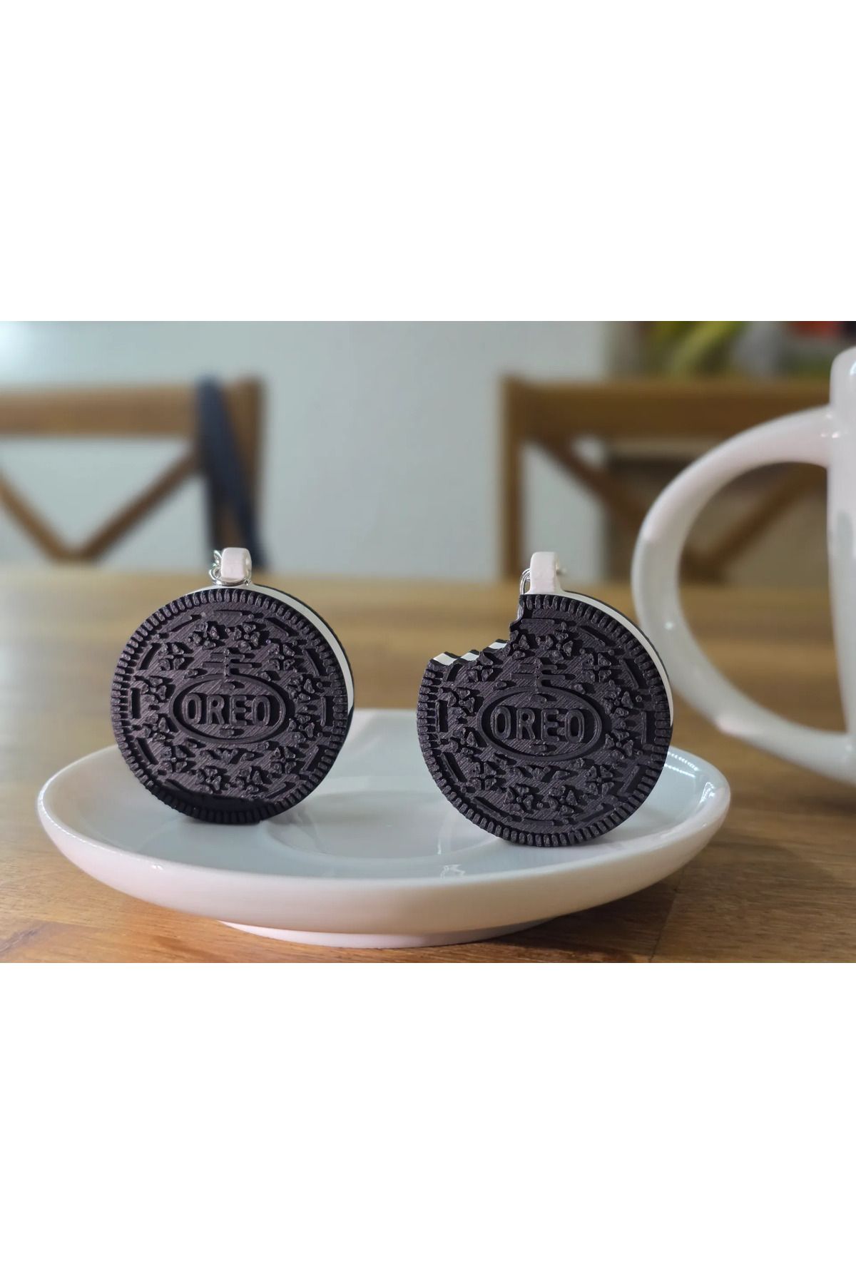 üç boyutlu haller Oreo Anahtarlık-Acil Durum Düdüğü-2 Adet