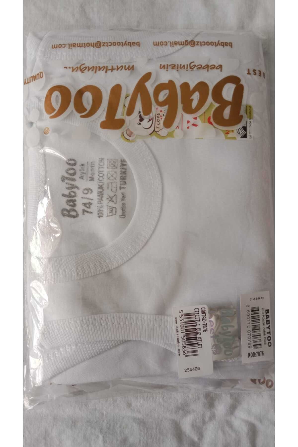 Cantaz babytoo organik %100 pamuk bisiklet yaka askılı çıtçıtlı bebek badi zıbın atlet 1-9 ay