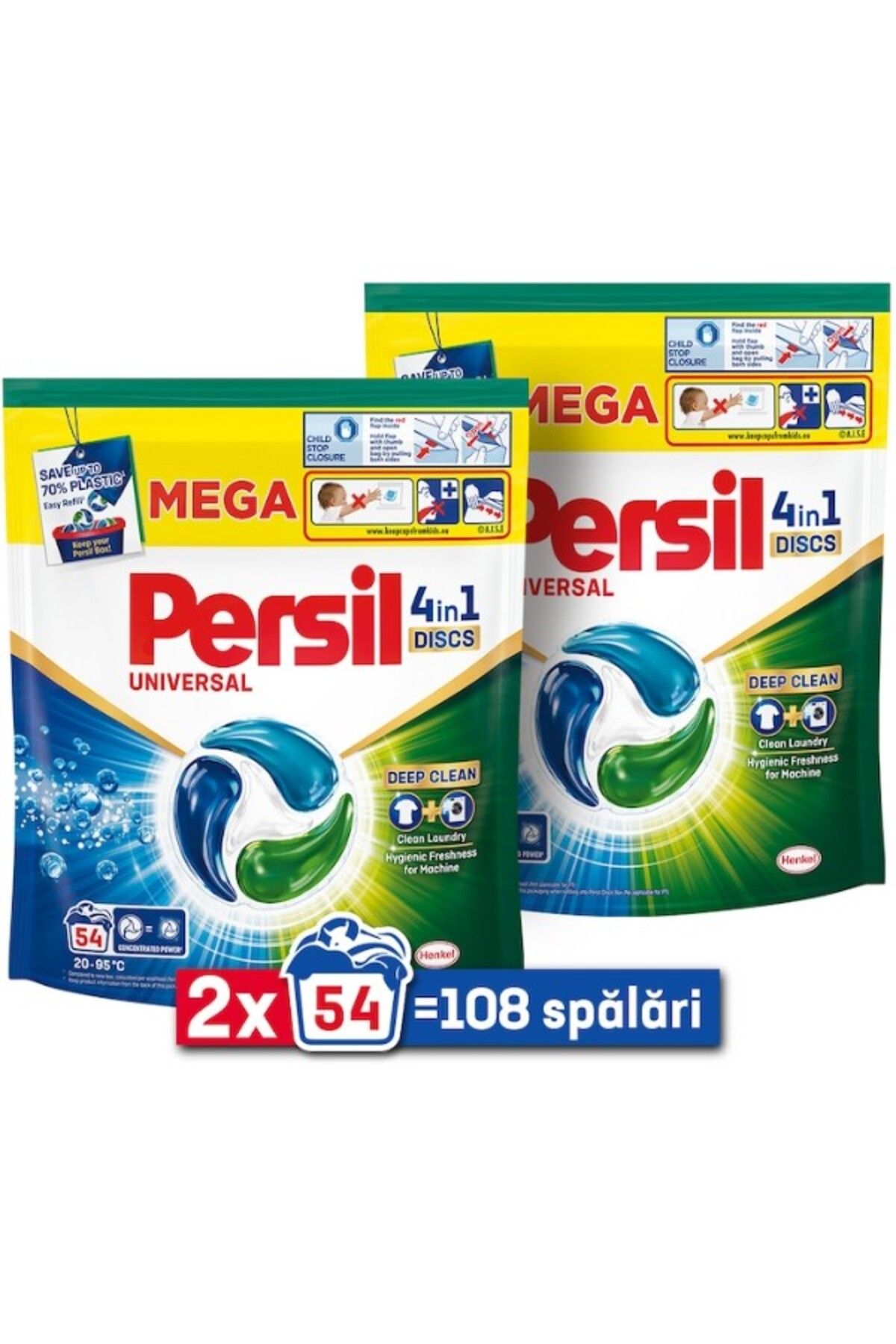 Persil Pachet 2 X Detergent De Rufe Capsule Persil Discs Universal, 108 Spalari - Mărime unică
