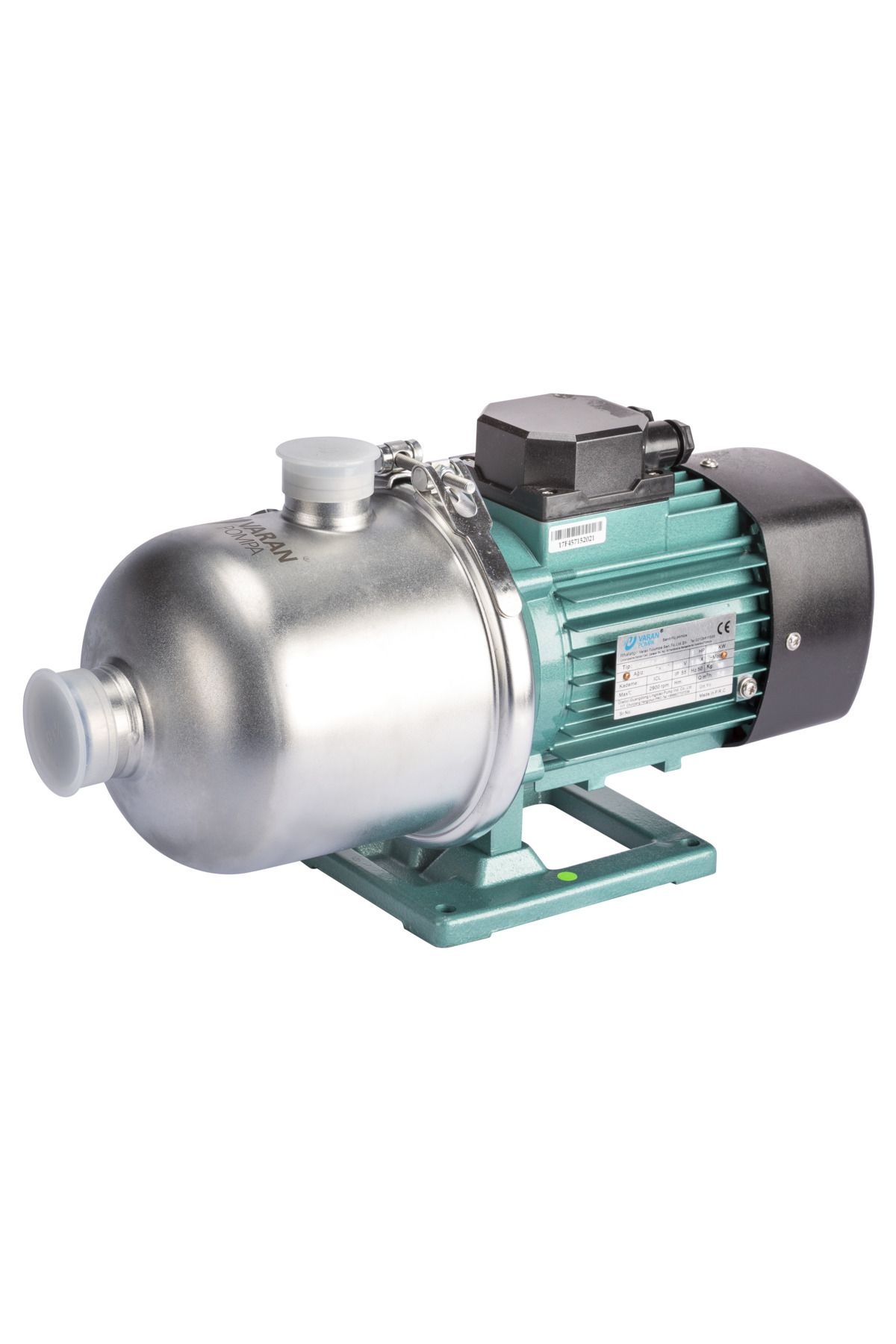 logipump Varan TEST Komple (AISI 316) Paslanmaz / Yatay Çok Kademeli Endüstriyel OEM Santrifüj Pompa (3 HP /