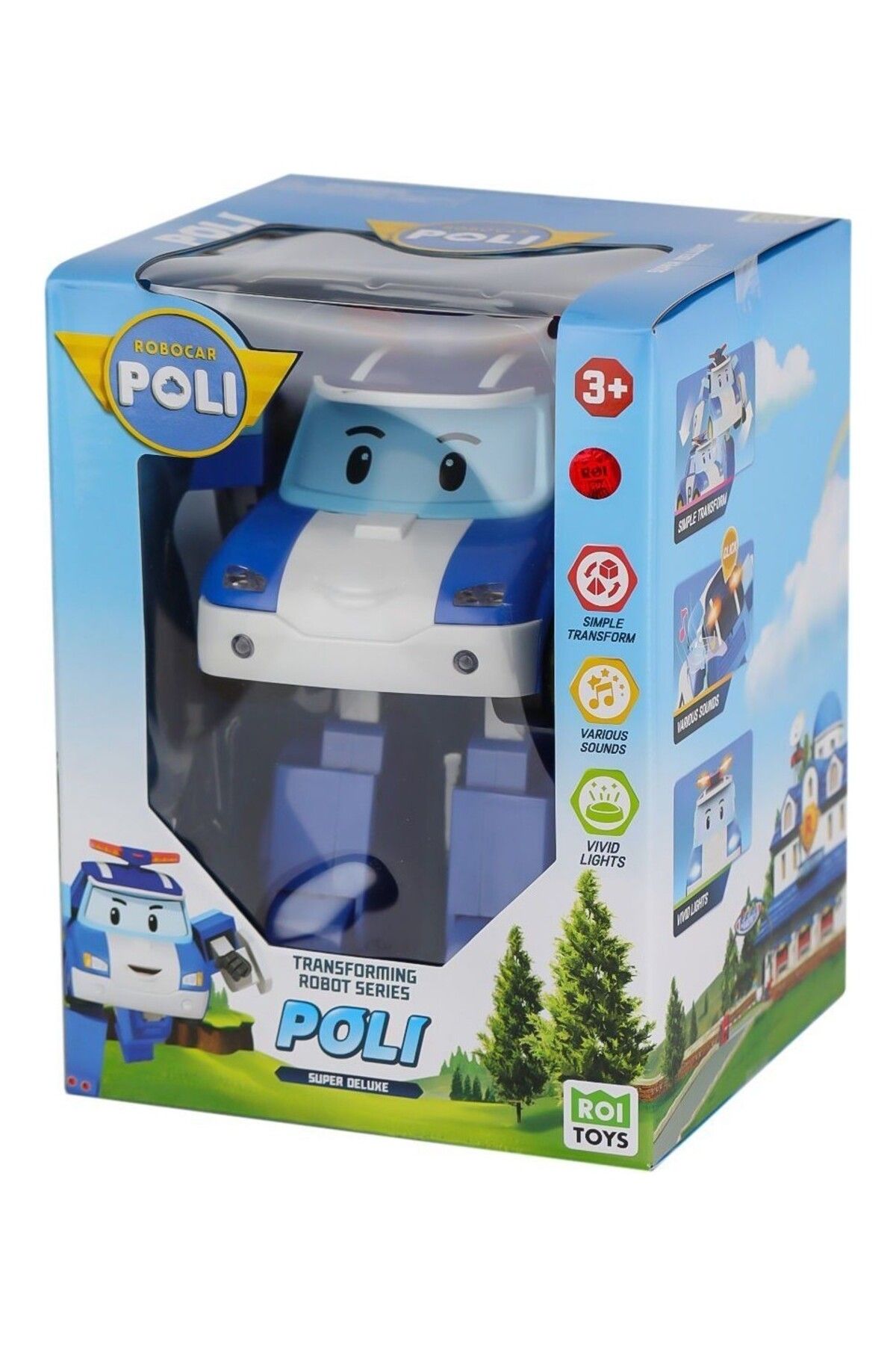 NECO TOYS Poli Sesli ve Işıklı Robocar Poli Büyük Transforming Robot Poli