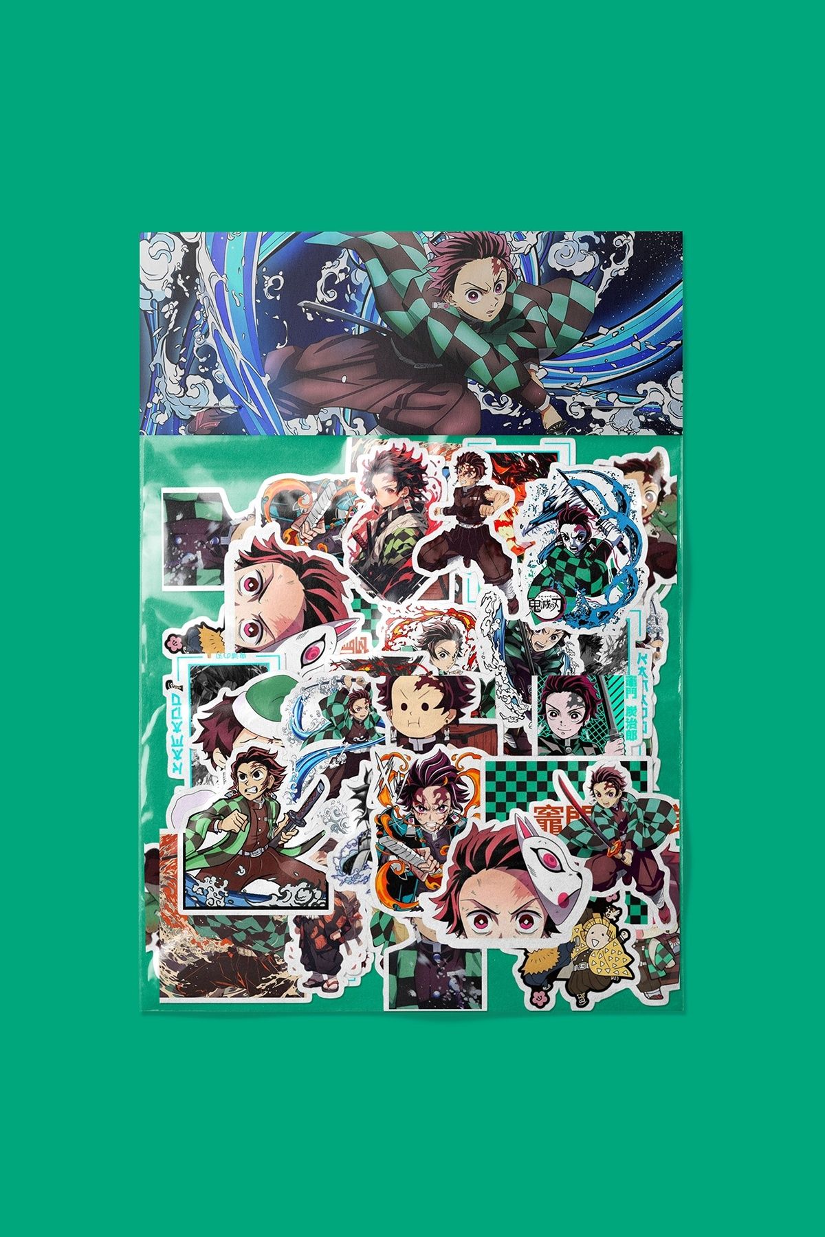 dadi ramba Tanjiro Kamado Sticker paketi -Bullet Journal - Ajanda -Laptop Etiket Çıkartma
