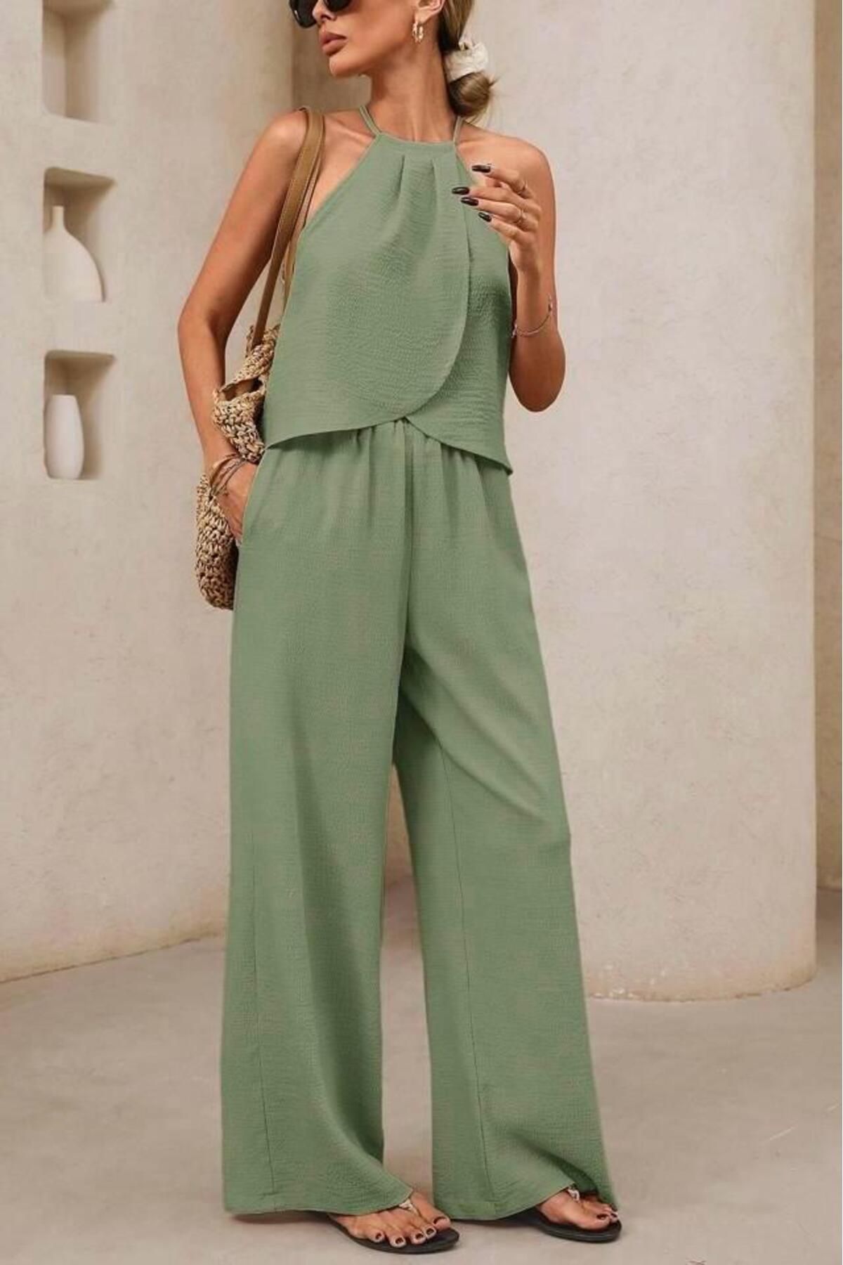 bb butik basic Bluz - Pantolon Takım (Kolay Ütü) JK8854