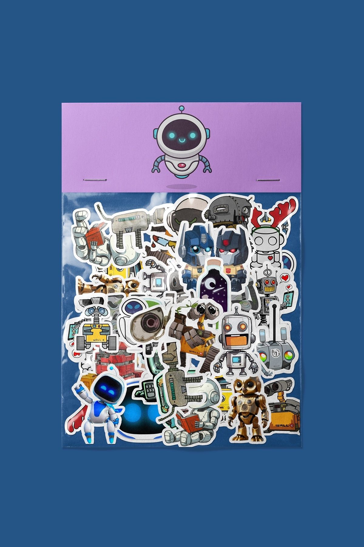 dadi ramba Tatlı Robotlar Sticker paketi -Bullet Journal - Ajanda -Laptop Etiket Çıkartma