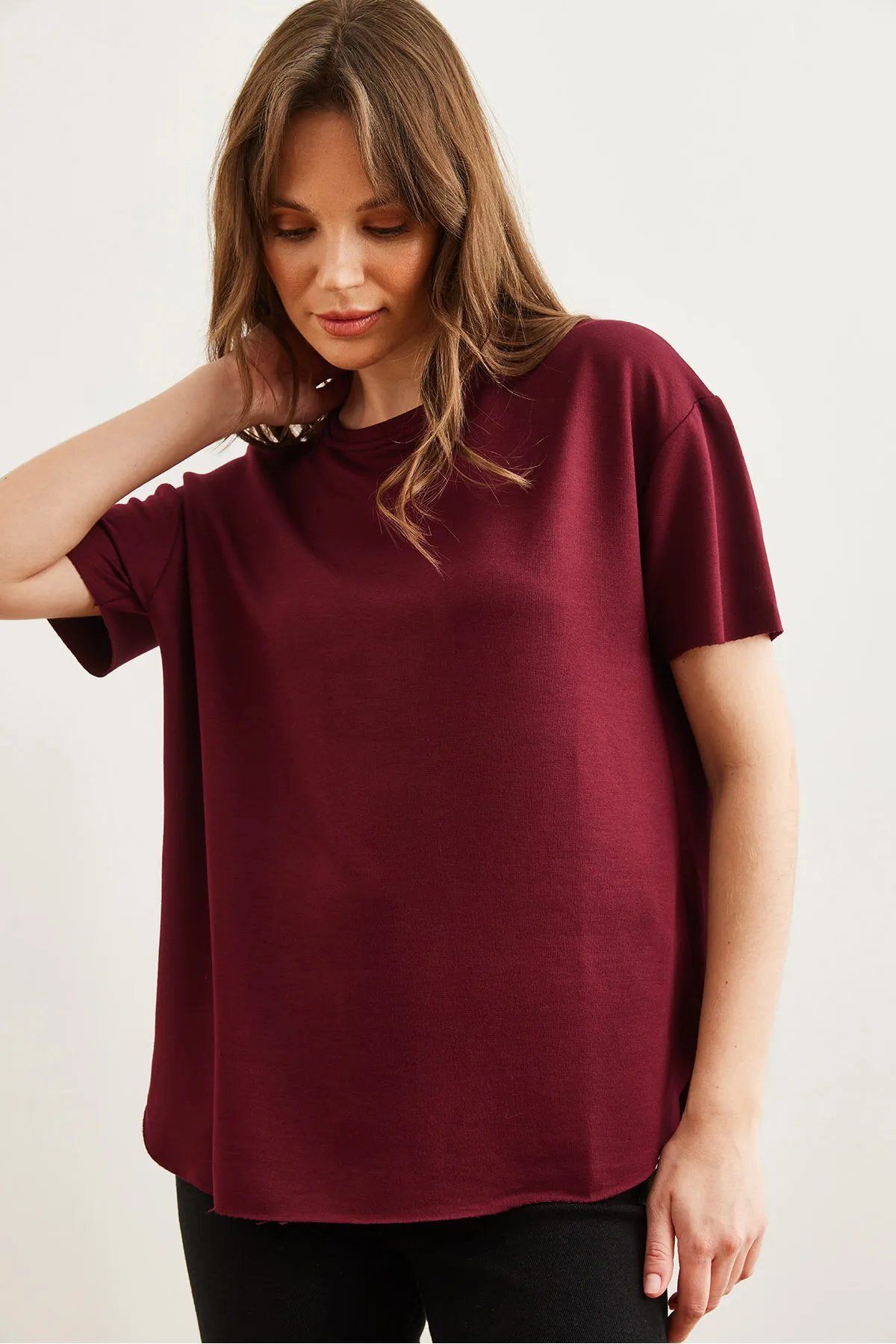 İKLİM LİFE Modal Kumaş Altı Oval Kesim Tshirt