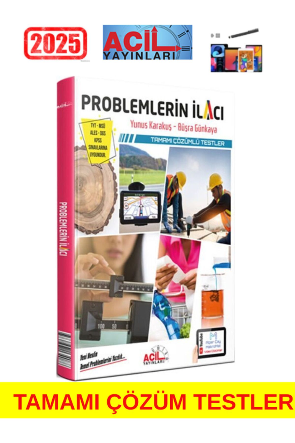 Acil Yayınları YKS TYT MSÜ KPSS Problemlerin İlacı Tamamı Çözümlü Testler+Android Kalem