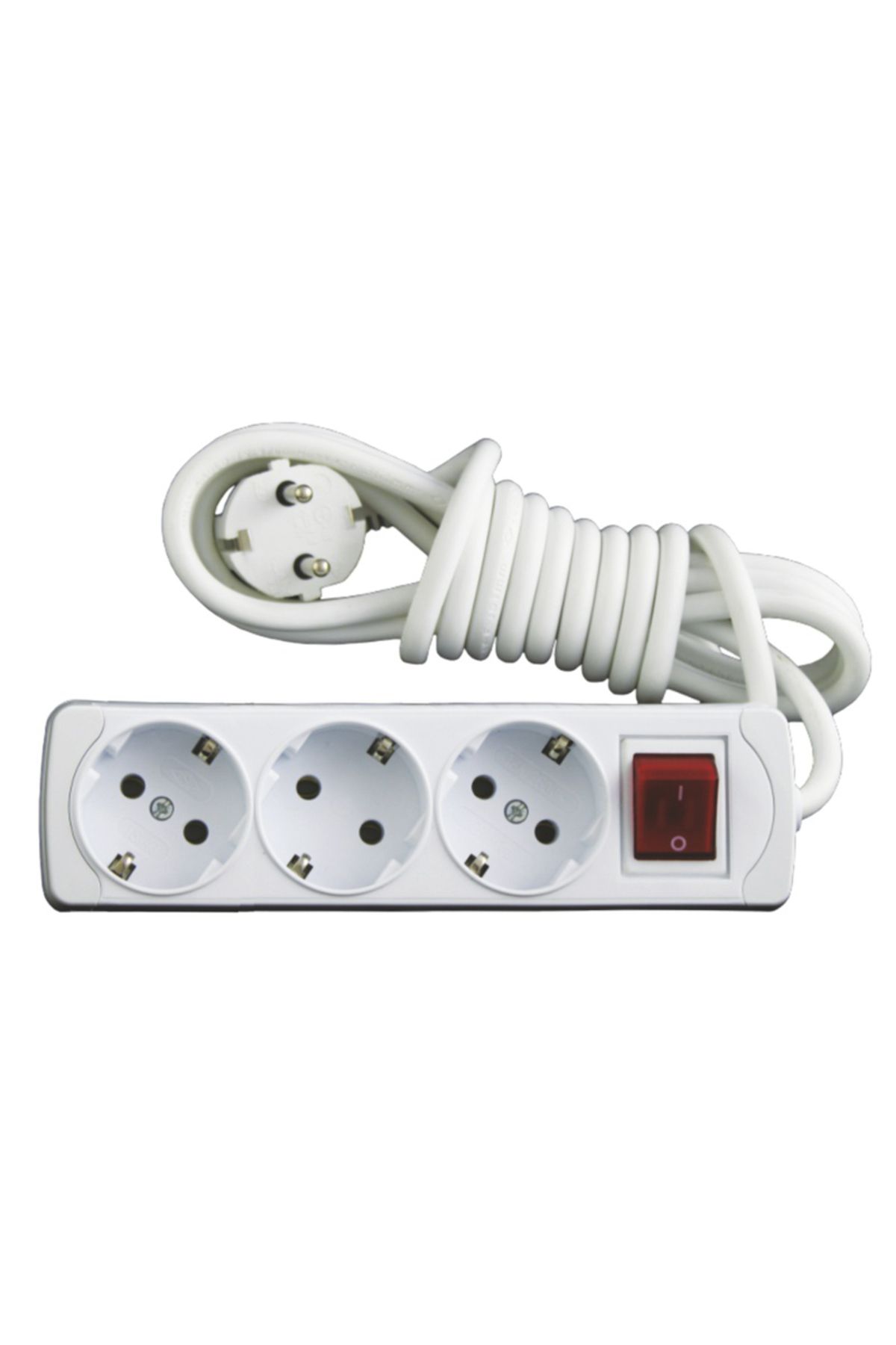 flores-Extension cord, with switch and LED, white, 7 m, 3 sockets 1