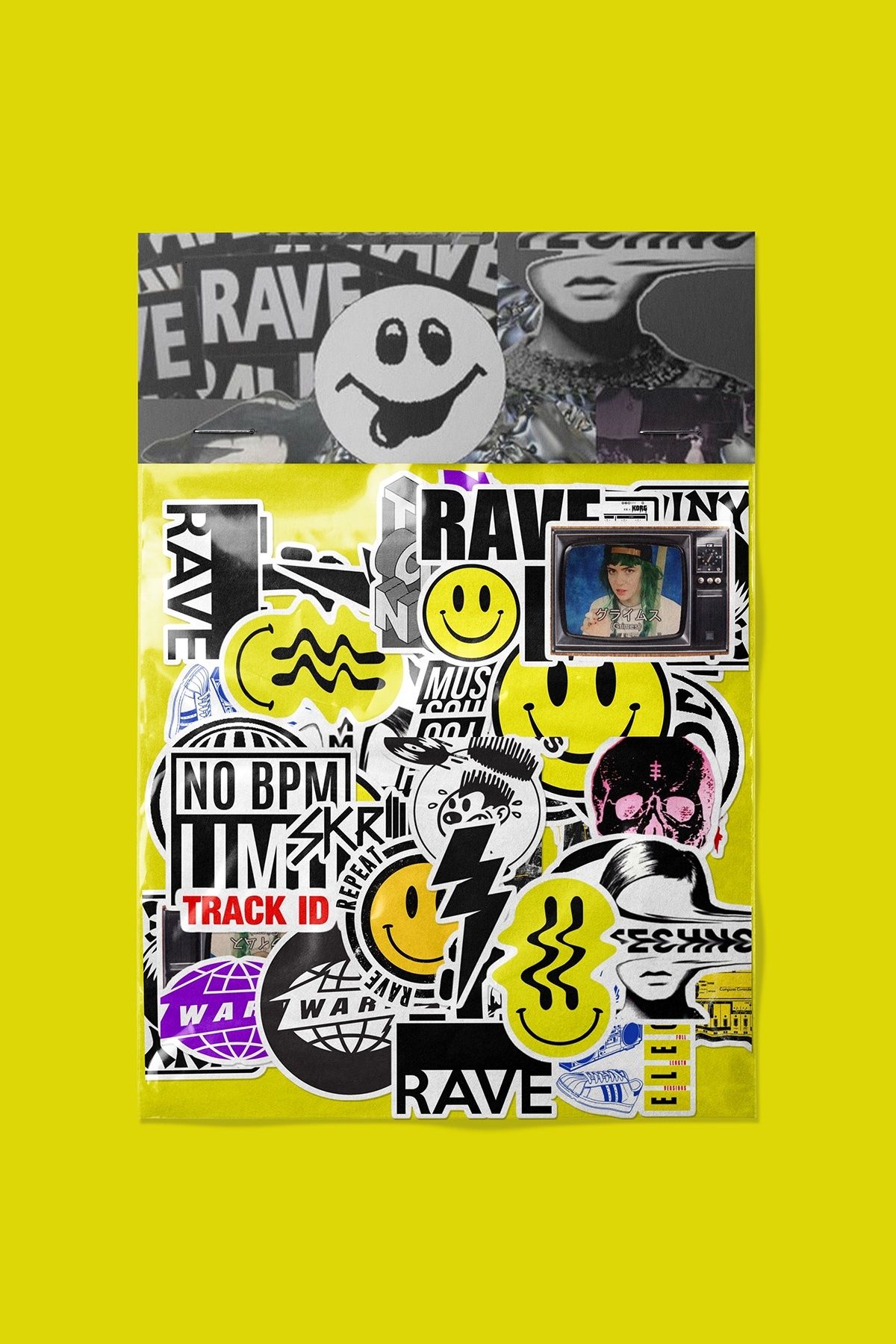 dadi ramba Techno Sticker paketi -Bullet Journal - Ajanda -Laptop Etiket Çıkartma