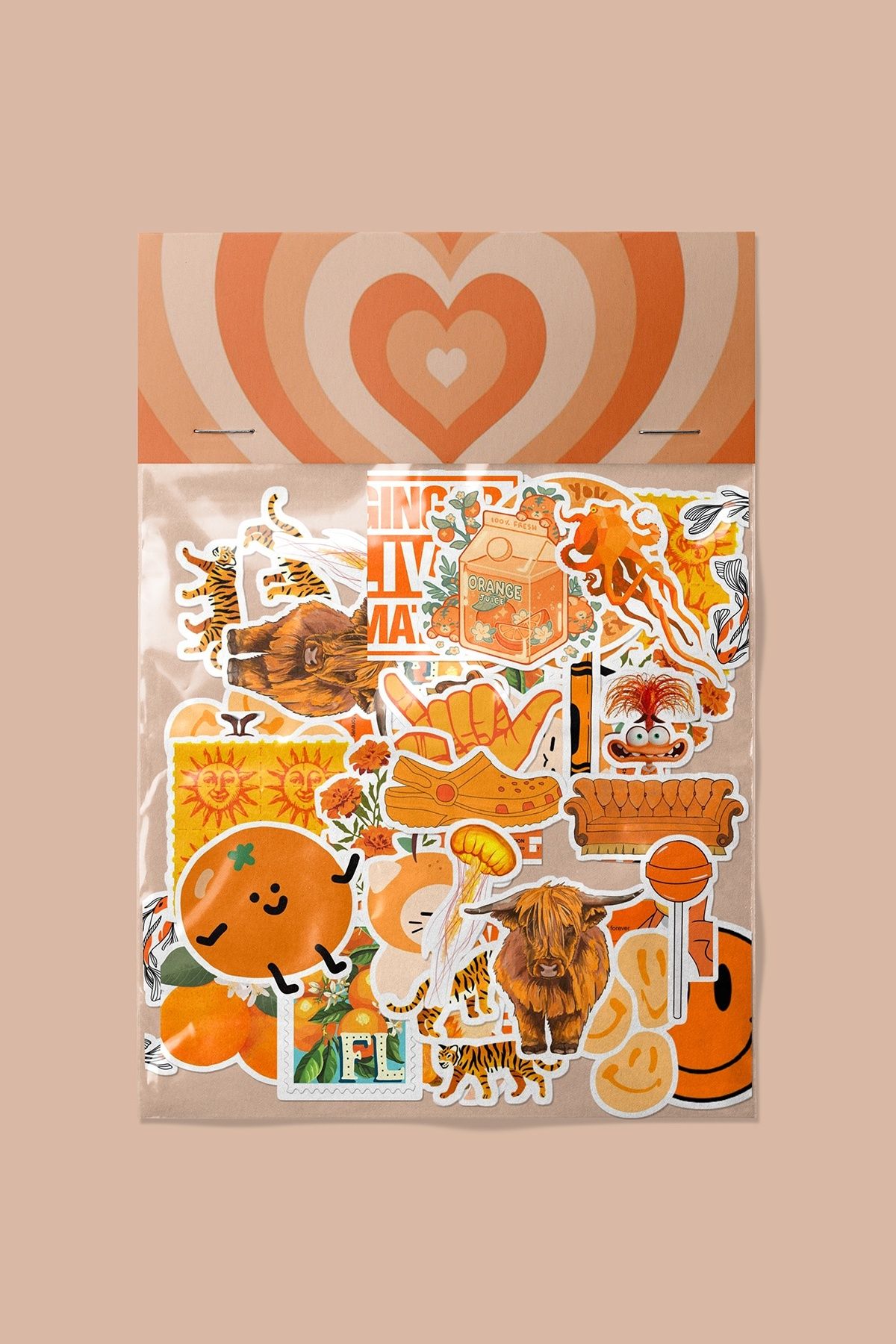 dadi ramba Turuncu Sticker paketi -Bullet Journal - Ajanda -Laptop Etiket Çıkartma