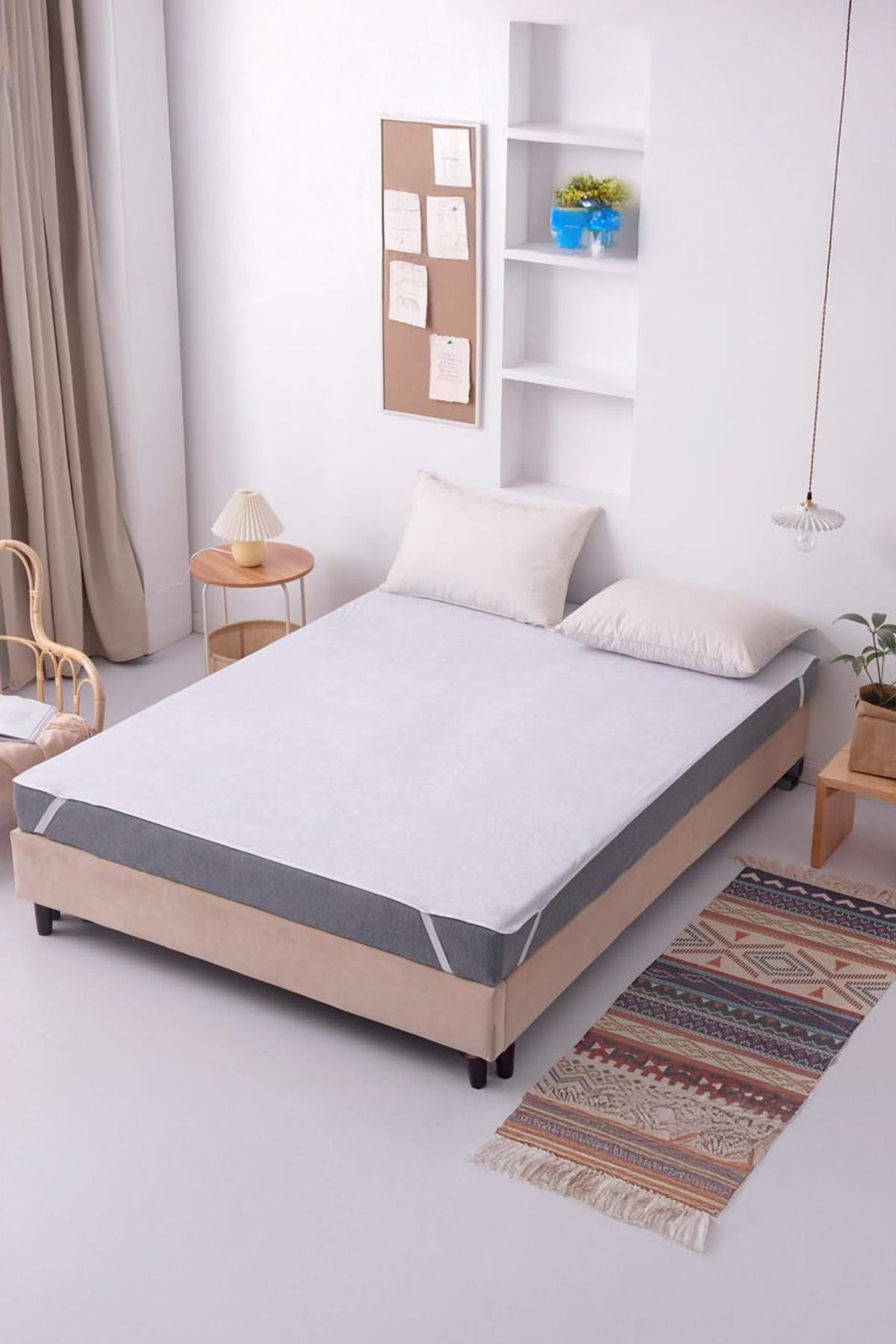 Bonny Home Unicolor Köşe Lastikli Sıvı Geçirmez Alez Sessiz ve Nefes Alabilir Yatak Koruyucu