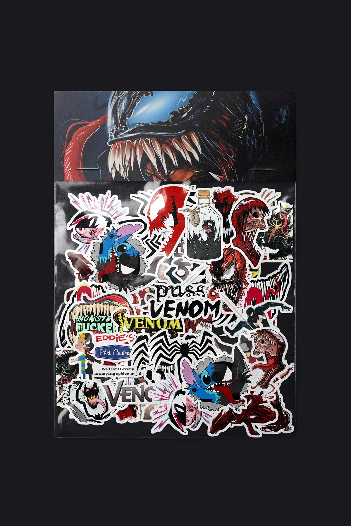 dadi ramba Venom Sticker paketi -Bullet Journal - Ajanda -Laptop Etiket Çıkartma