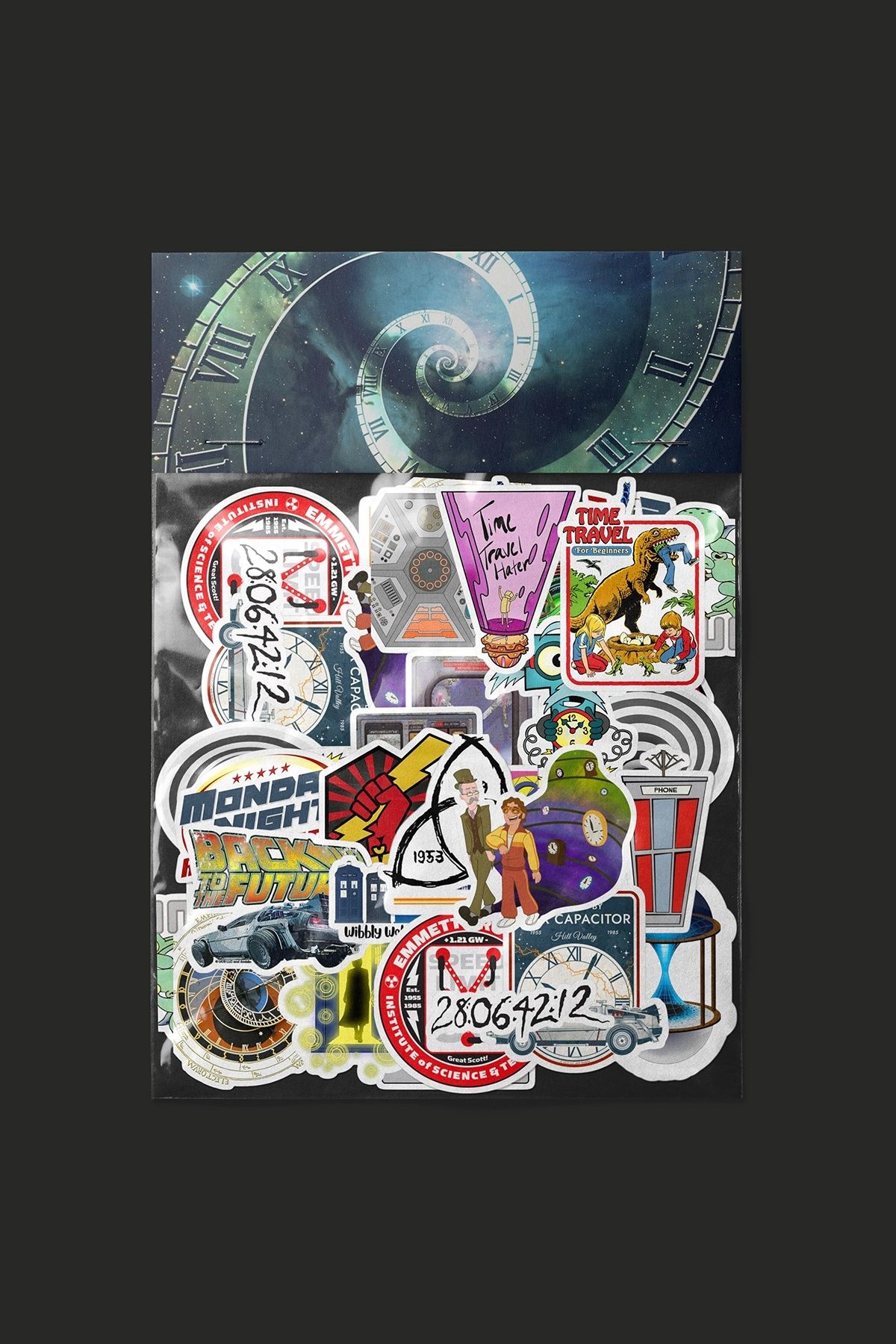 dadi ramba Zaman Yolculuğu Sticker paketi -Bullet Journal - Ajanda -Laptop Etiket Çıkartma