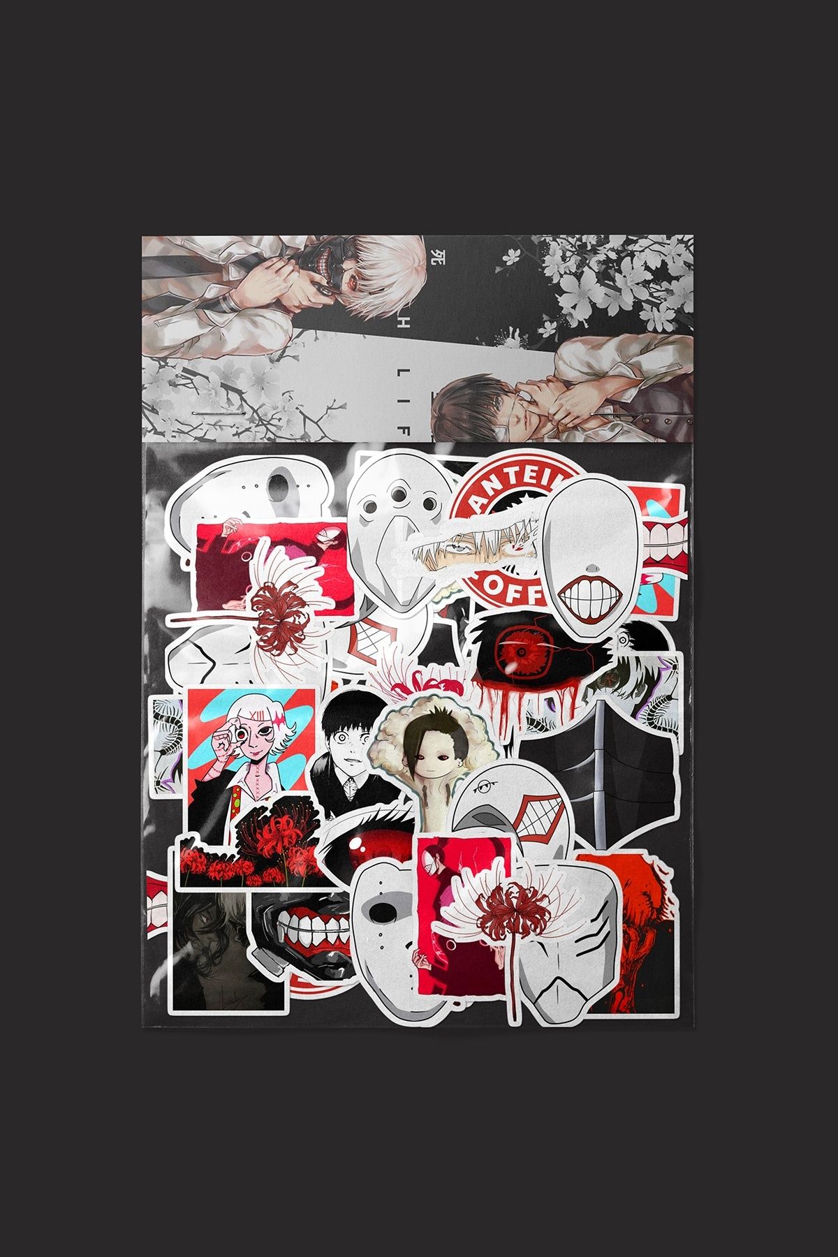 dadi ramba Tokyo Ghoul Sticker paketi -Bullet Journal - Ajanda -Laptop Etiket Çıkartma