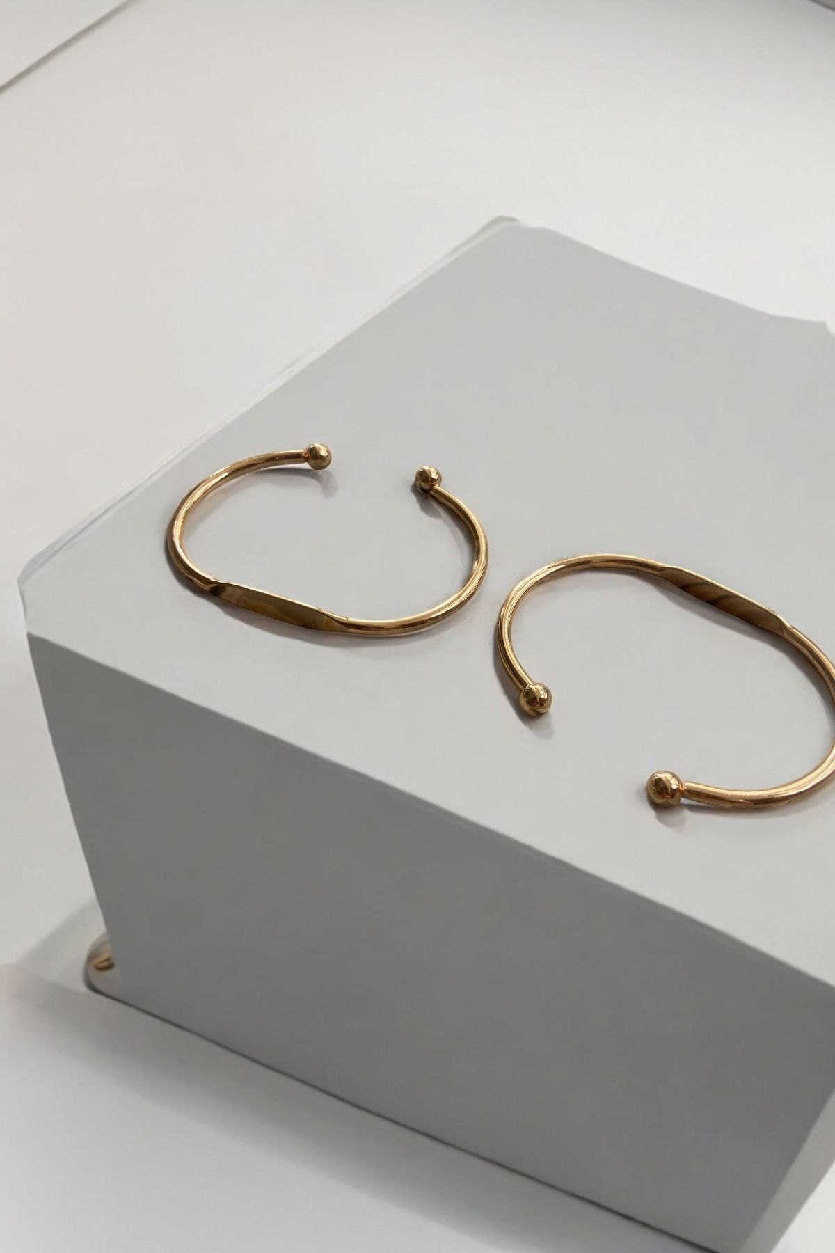 Agleam Minimal Düz Gold Bileklik