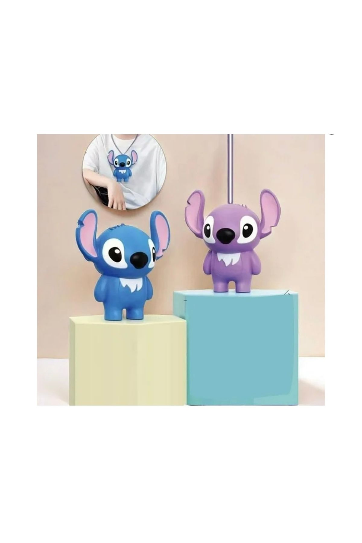 happystoretr Karikatür asılı boyun küçük fan küçük el tipi fan rüzgar gücü