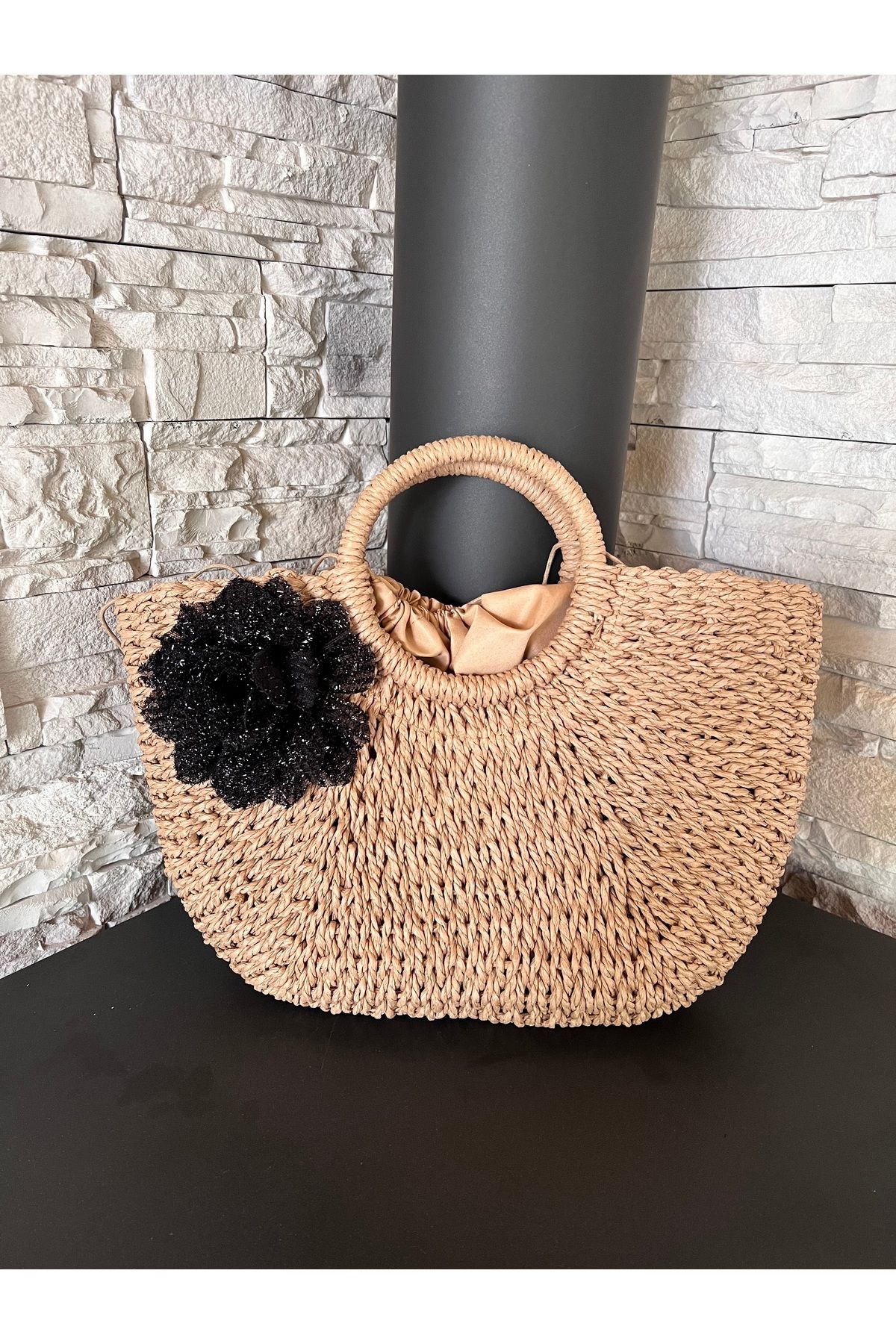 Handmade Kadın Kleopatra örgü çanta büyük boy