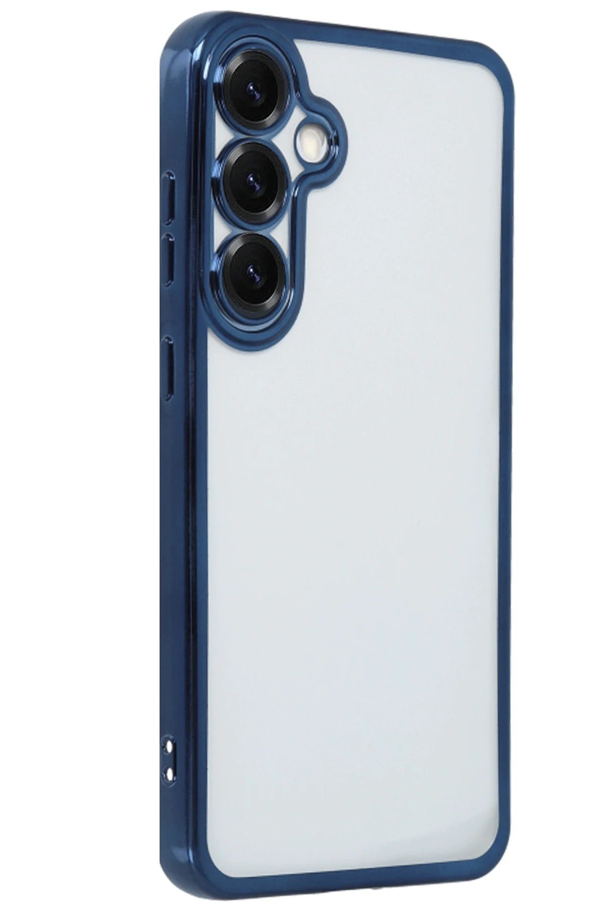 NewFace Samsung Galaxy S25 Kılıf Lensli Silikon - Lacivert MRAYD