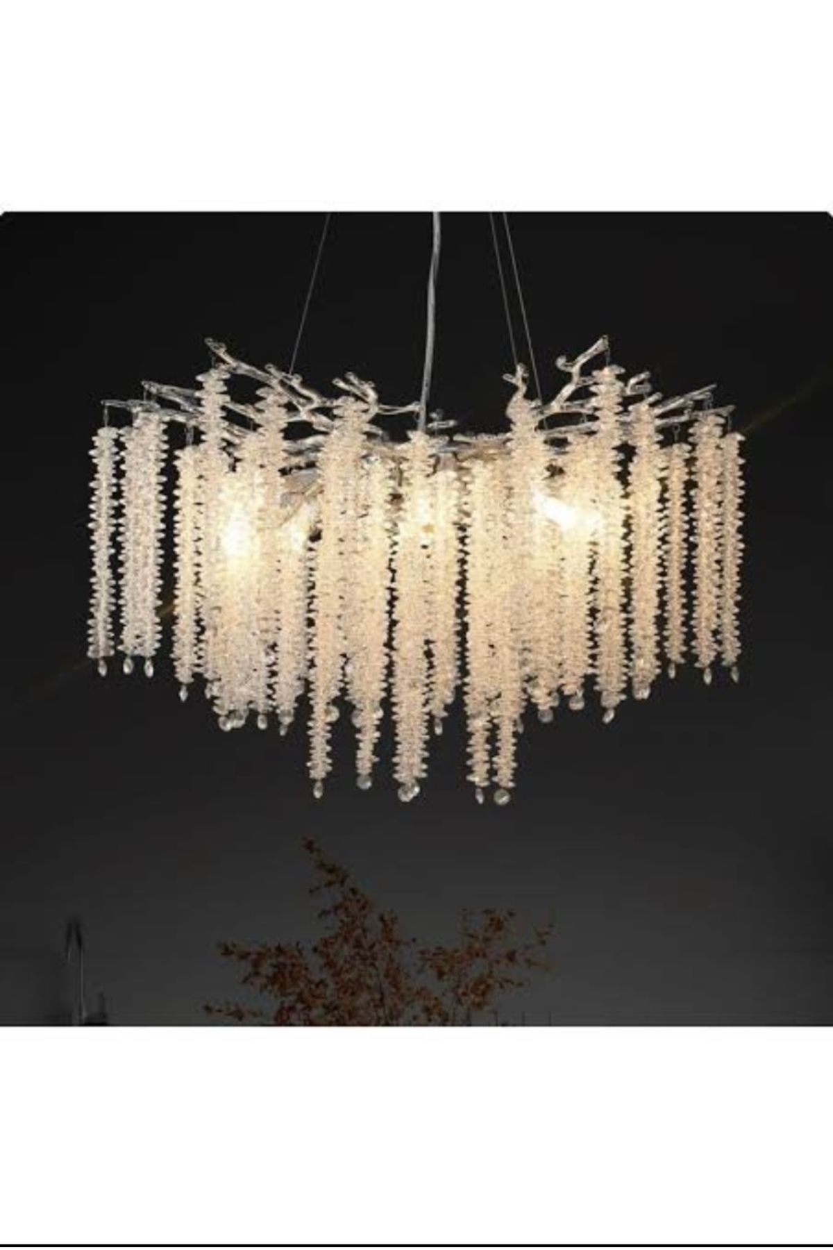 Home Luxury Exclusive Pırlanat Kristal Taşlı Sarkıt Avize Krom 80 Cm 14 Ampul Çıkışı