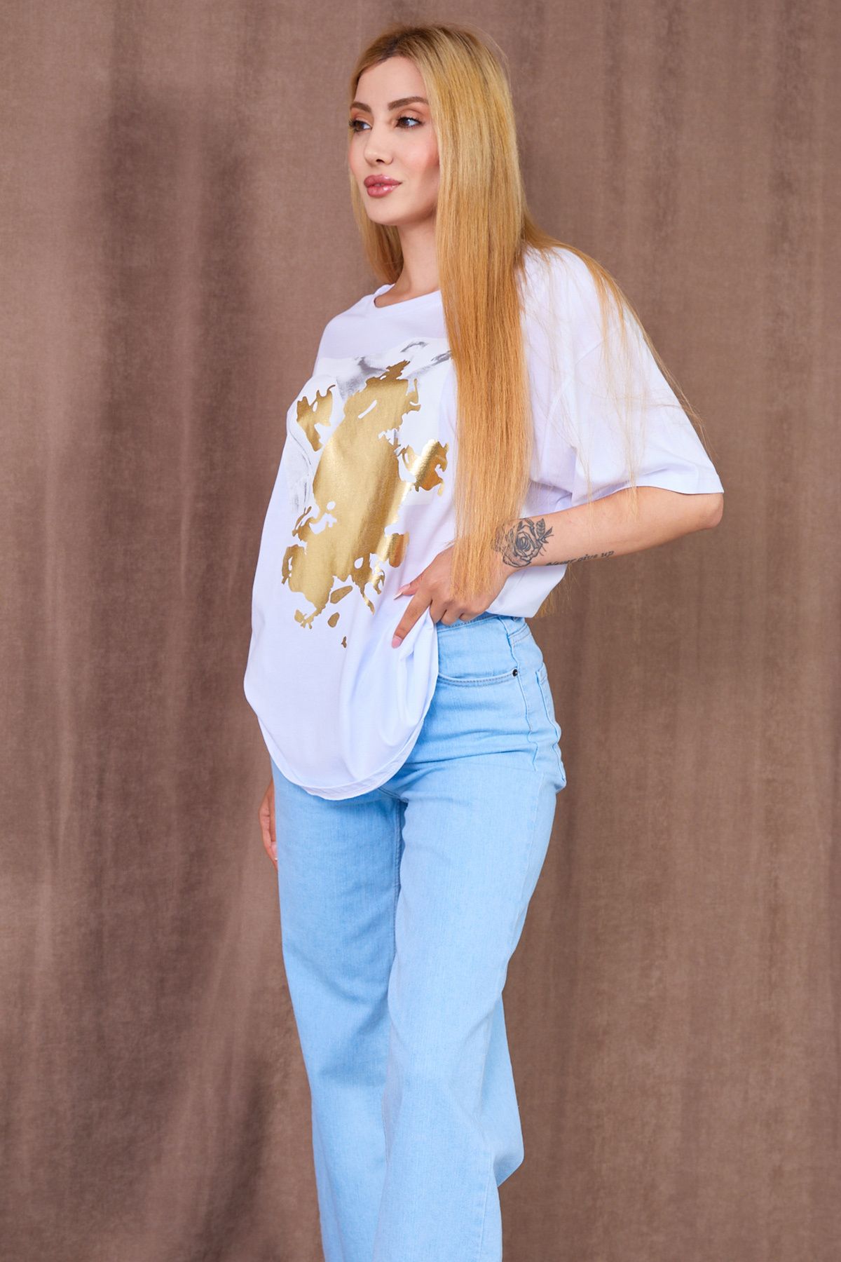DPARİS Baskılı Oversize T-shirt