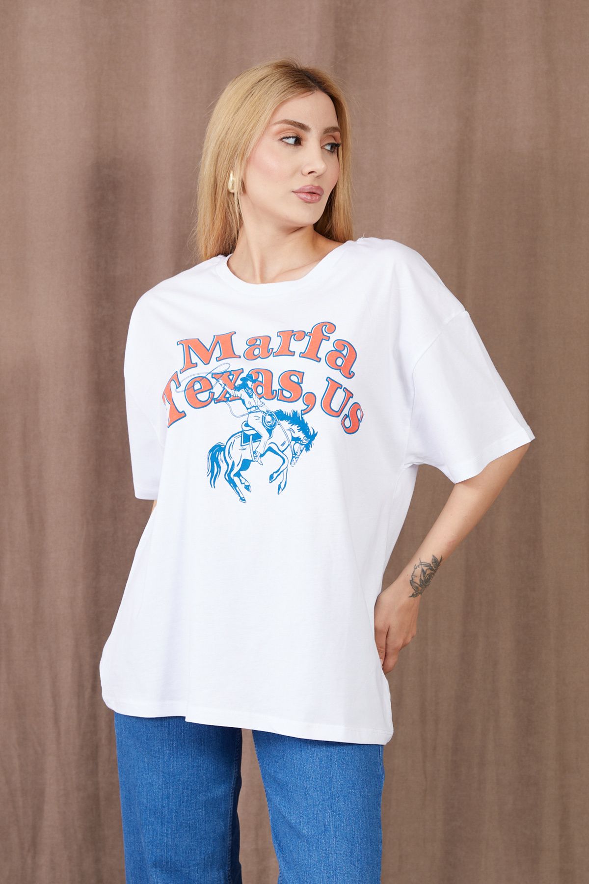 DPARİS Texas Baskılı T-shirt