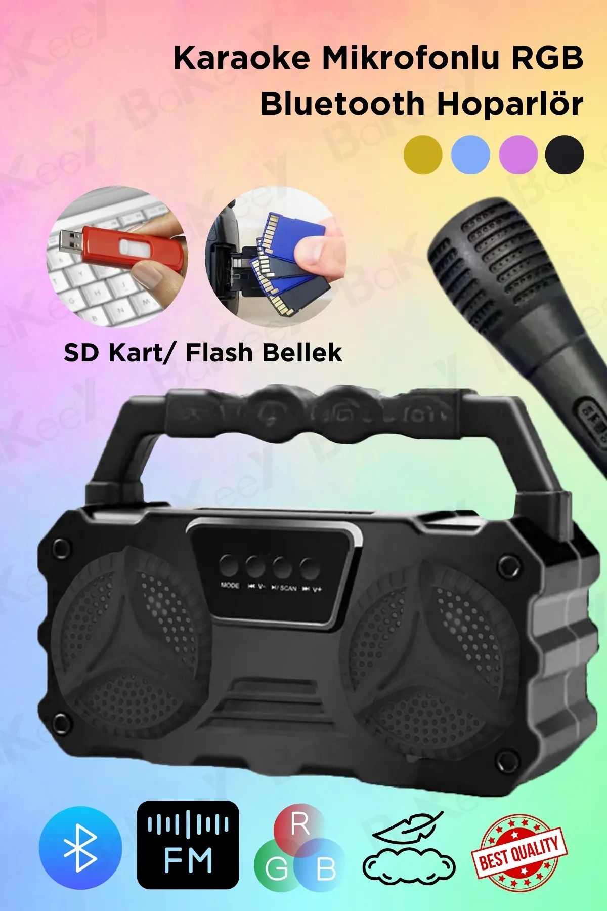 DUBİGOLD SKD-103 MİKROFONLU TAŞINABİLİR KARAOKE BLUETOOTH FM RADYO SPEAKER