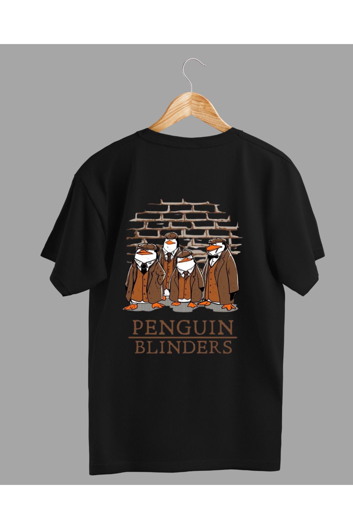 Ebiidesign Penguen Blinders Tasarımlı Baskılı T-Shirt
