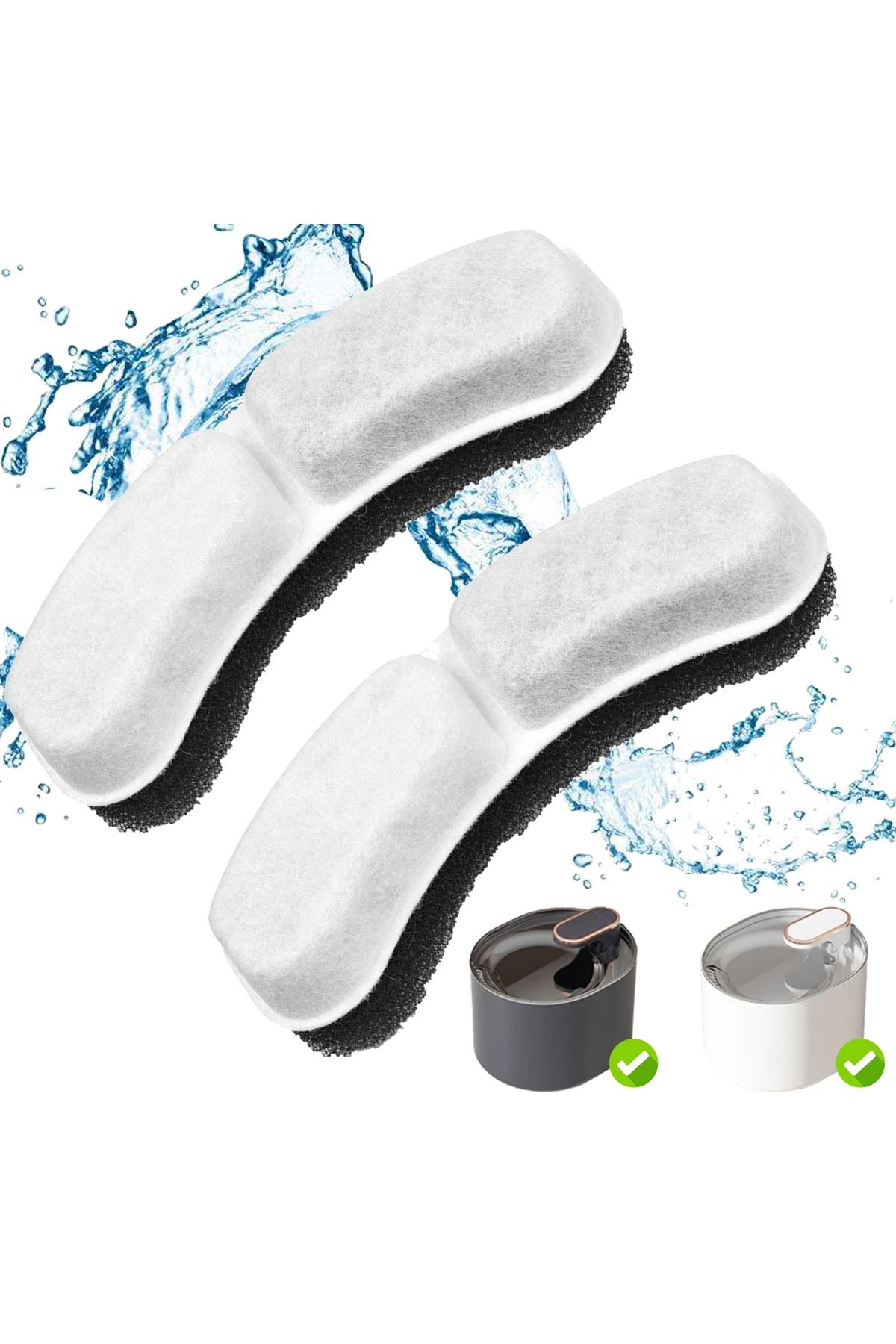 Fish & Paws Set 2 Filtre De Rezerva Fish & Paws Pentru Dispensere Apa, Bumbac, Purificare, Carbune Activ - One Size