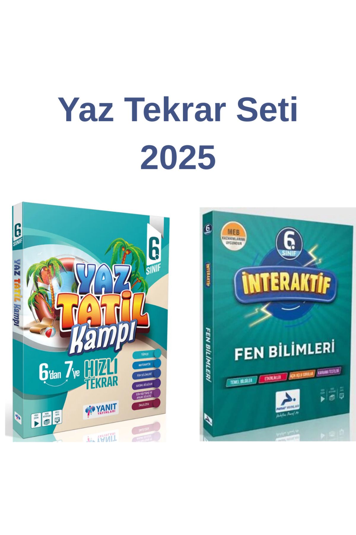 paraf yayınları 6.SINIF YAZ TEKRAR KİTAP SETİ (TÜM DERSLER + FEN BİLİMLERİ)2025