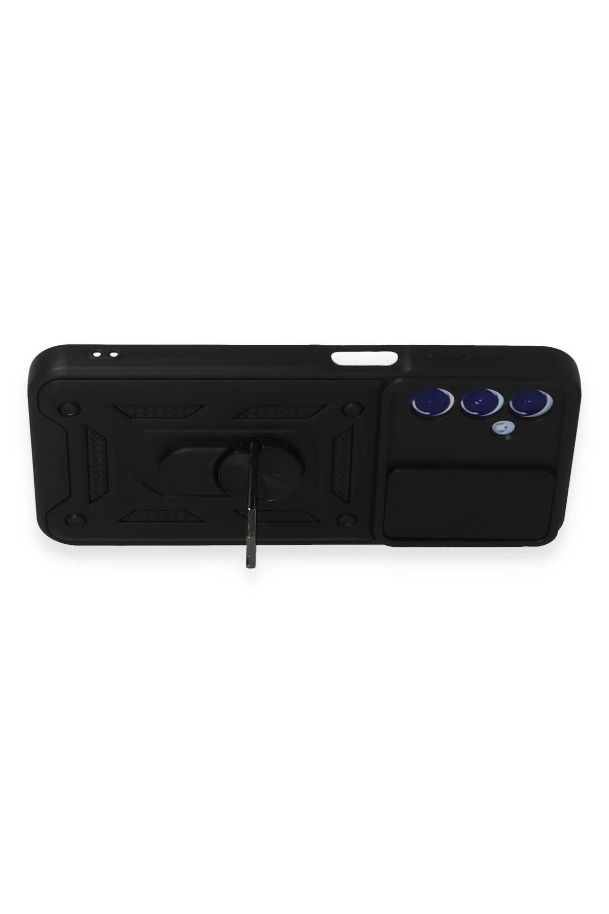NewFace Samsung Galaxy M34 5G Kılıf Pars Lens Yüzüklü Silikon - Siyah MRAYD