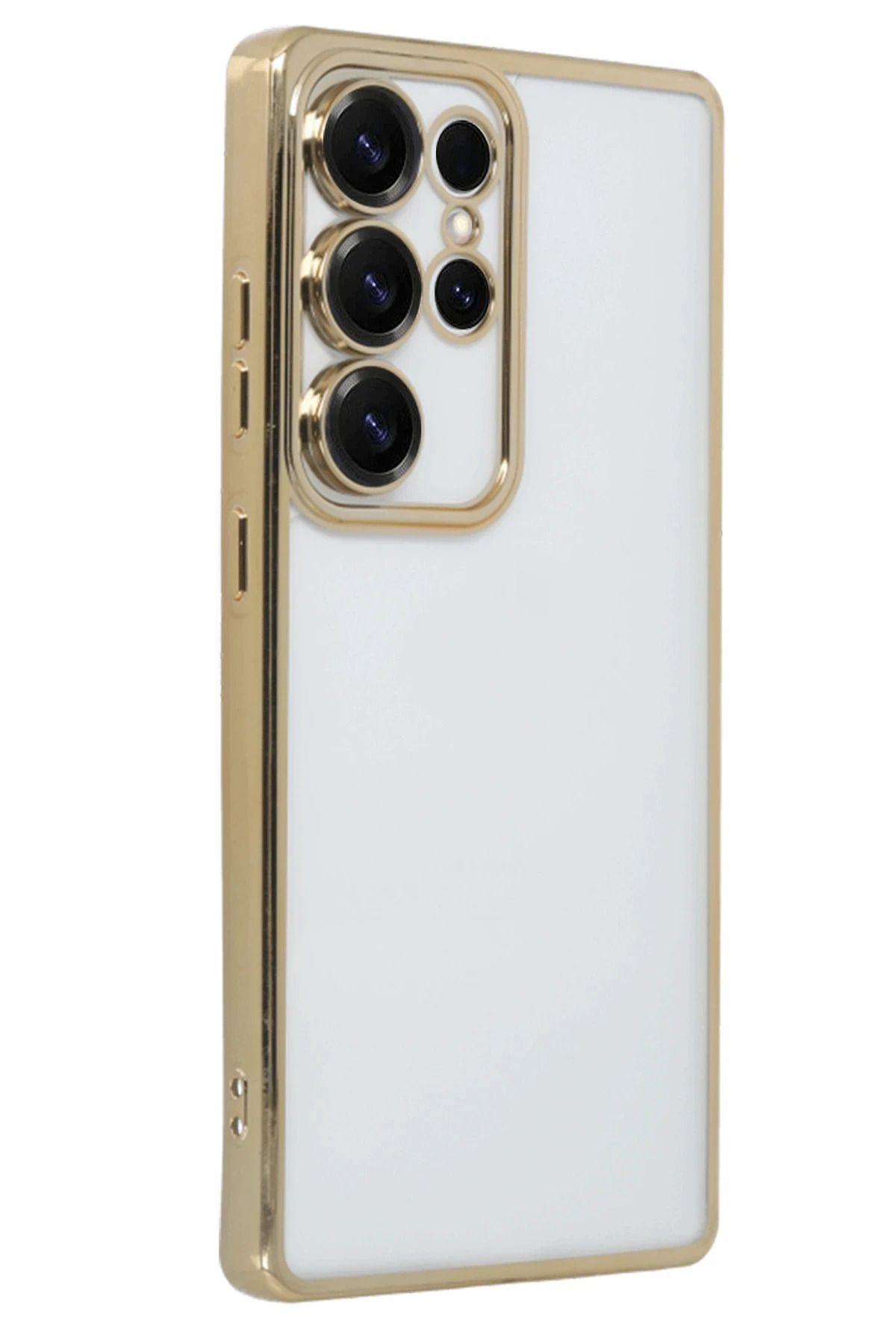 NewFace Samsung Galaxy S25 Ultra Kılıf Lensli Silikon - Gold MRAYD