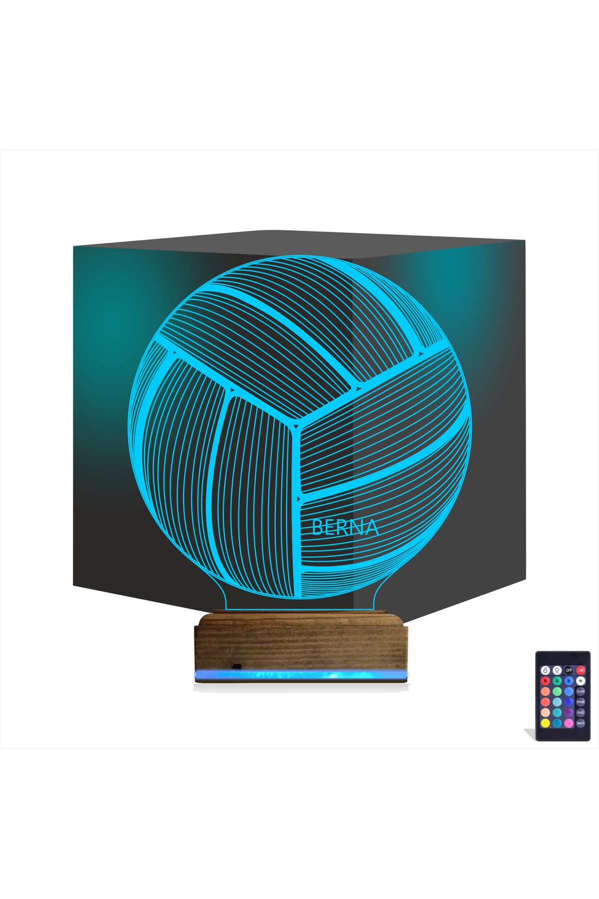 Kirppi 3d Lamba Voleybol Topu Voleybolcu Kişiye Özel Masa Gece Lambası-1