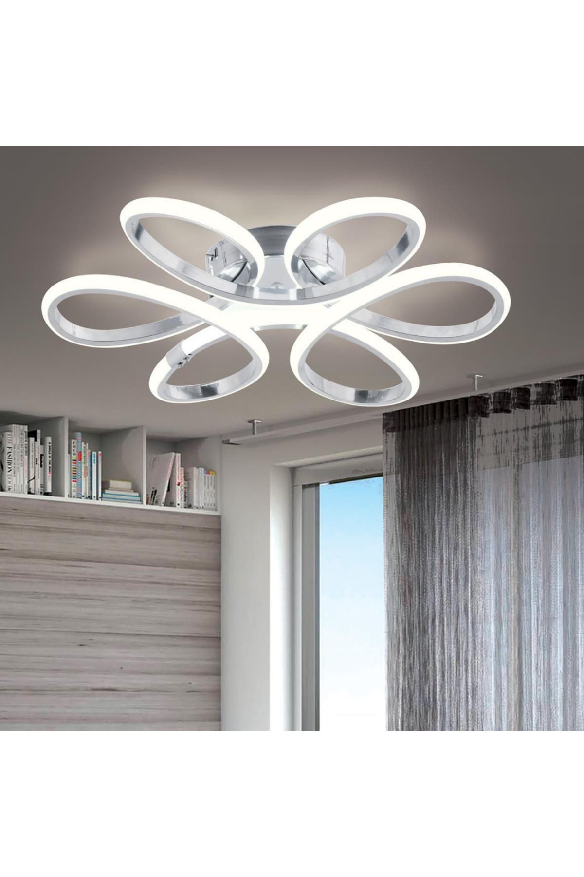 Elektroyou Linup Modern Gri Plafonyer Tavana Sıfır Beyaz Işık Salon Mutfak Yatak Odası Led Avize