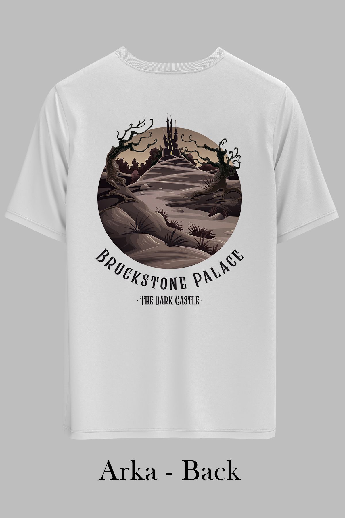 OXVİN BURUCKSTONE PALACE Ön ve Sırt Baskılı OXVİN Baskılı OVERSİZE Unisex T-Shirt (BOL KALIP)