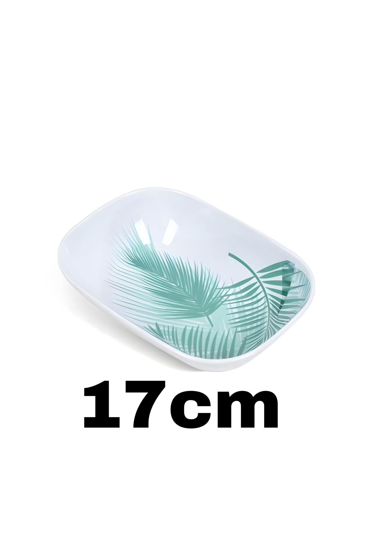 nazen 6 Adet Beyaz Melamin Kayık Tabak 14x10cm -17x12 orta-büyük Boy Salata Tabağı