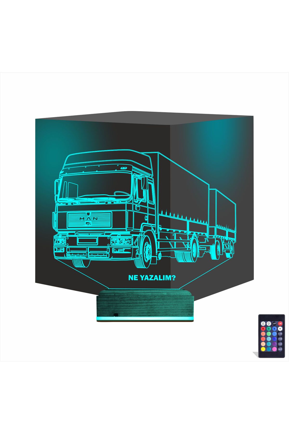 Kirppi 3d Lamba Tır Kamyon Tırcı Kişiye Özel Masa Gece Lambası