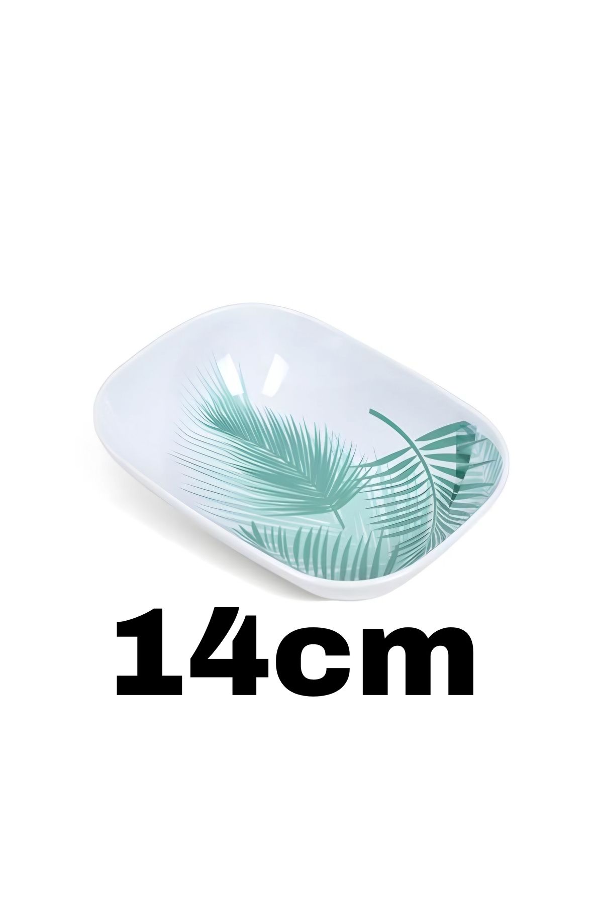 nazen 6 Adet Beyaz Melamin Kayık Tabak 14x10cm -17x12 orta-büyük Boy Salata Tabağı