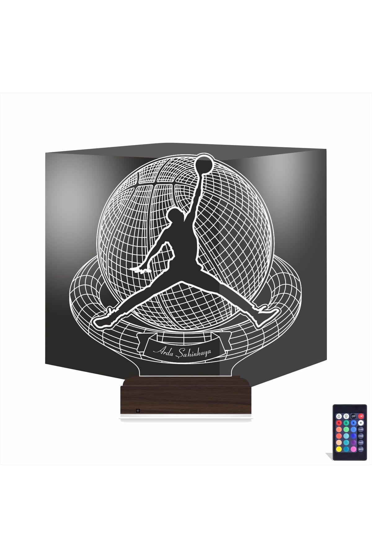 Kirppi 3d Lamba Baketbol Topu Basketçi Hediye Kişiye Özel Masa Gece Lambası