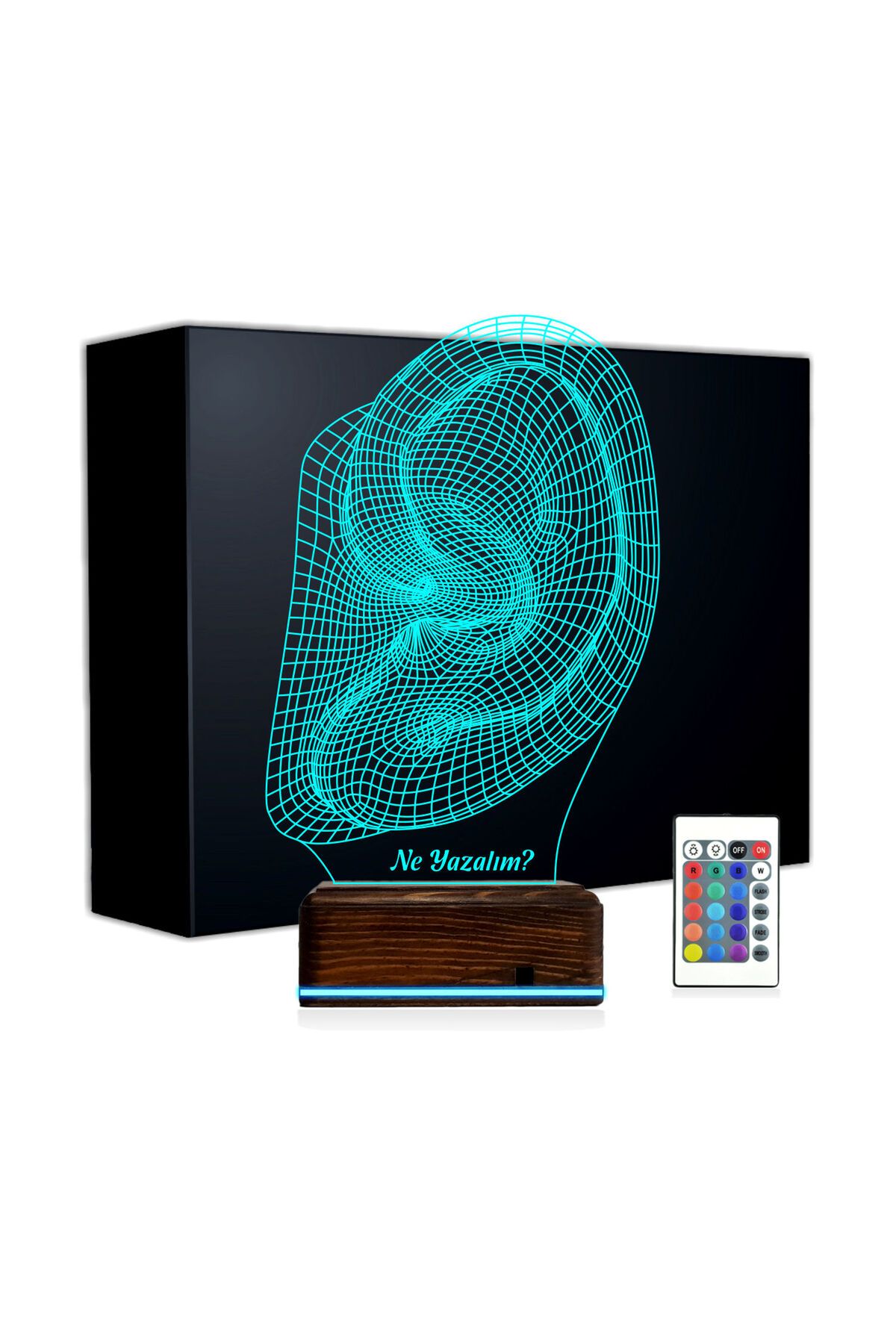 Kirppi 3d Lamba Kulak İşitme Tasarım Kişiye Özel Masa Gece Lambası