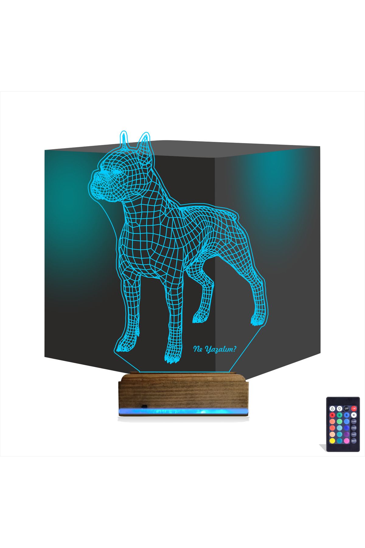 Kirppi 3d Lamba Köpek Boxer Kişiye Özel Masa Gece Lambası