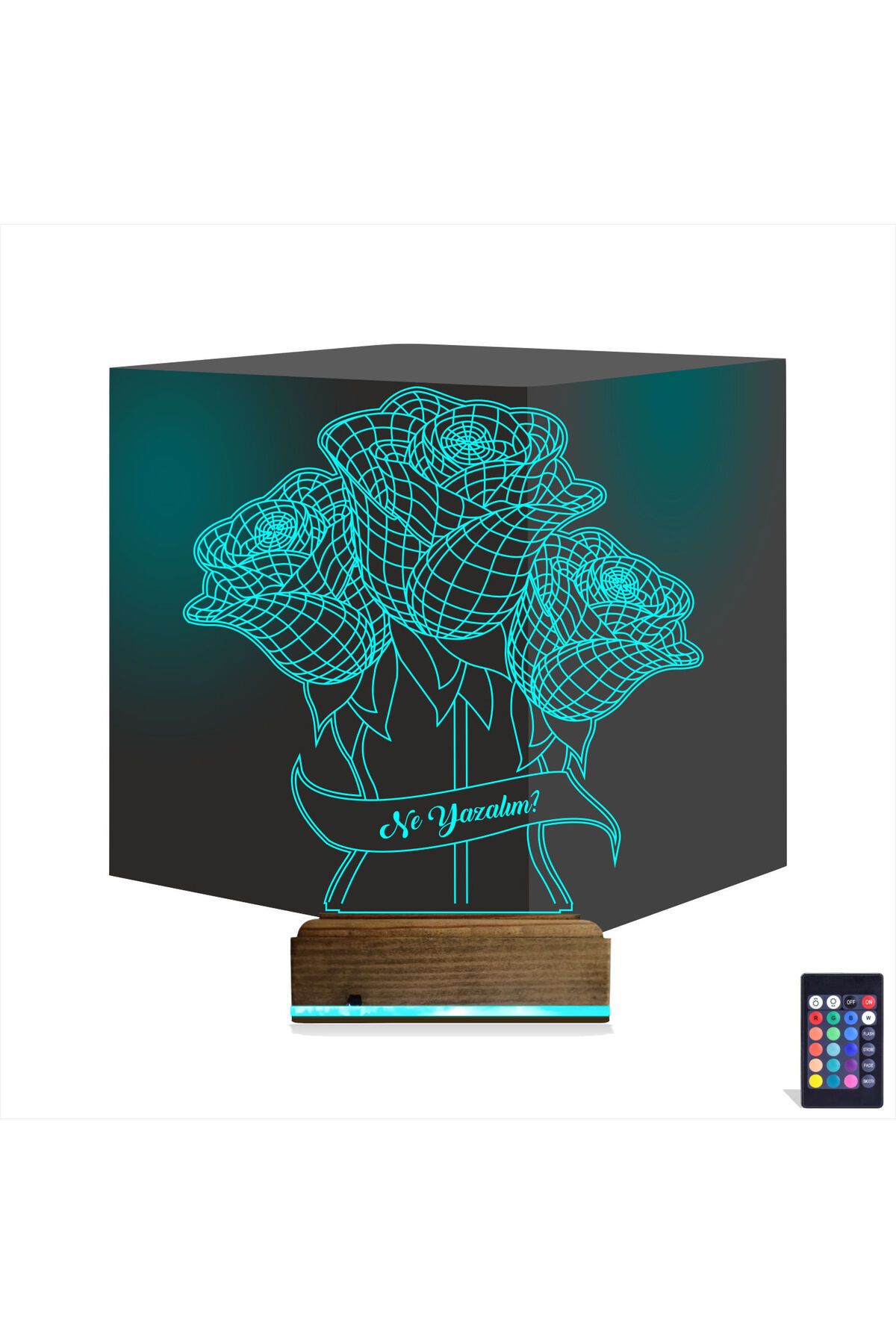 Kirppi 3d Lamba Sevgiliye Gül Kişiye Özel Masa Gece Lambası