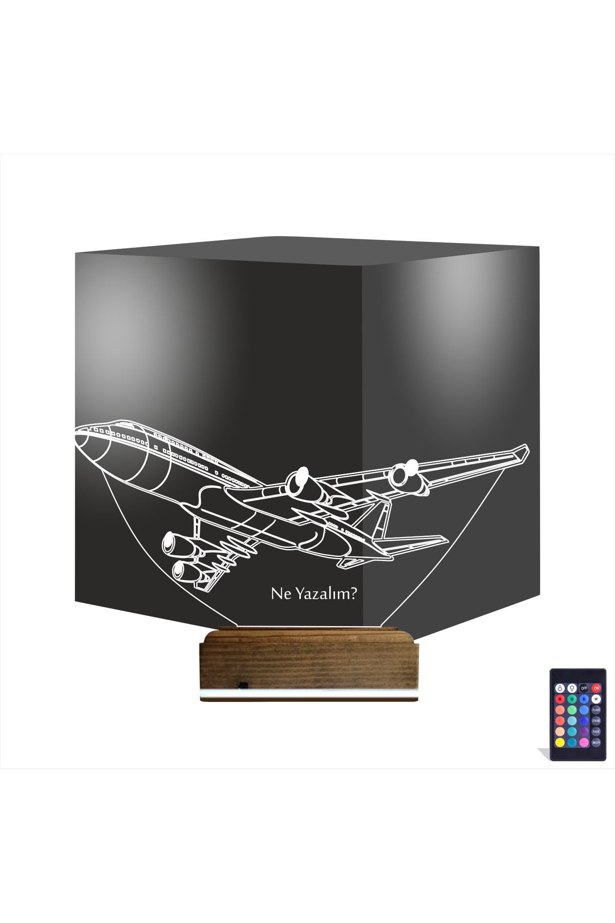 Kirppi 3d Lamba Uçak Kaptan Pilot V1 Kişiye Özel Masa Gece Lambası