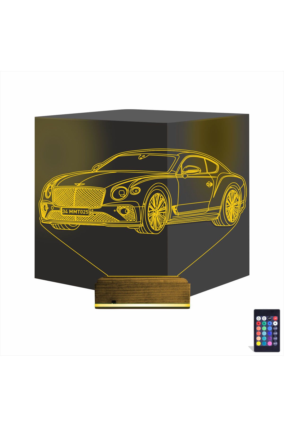 Kirppi 3d Lamba Araba Otomobil Kişiye Özel Masa Gece Lambası