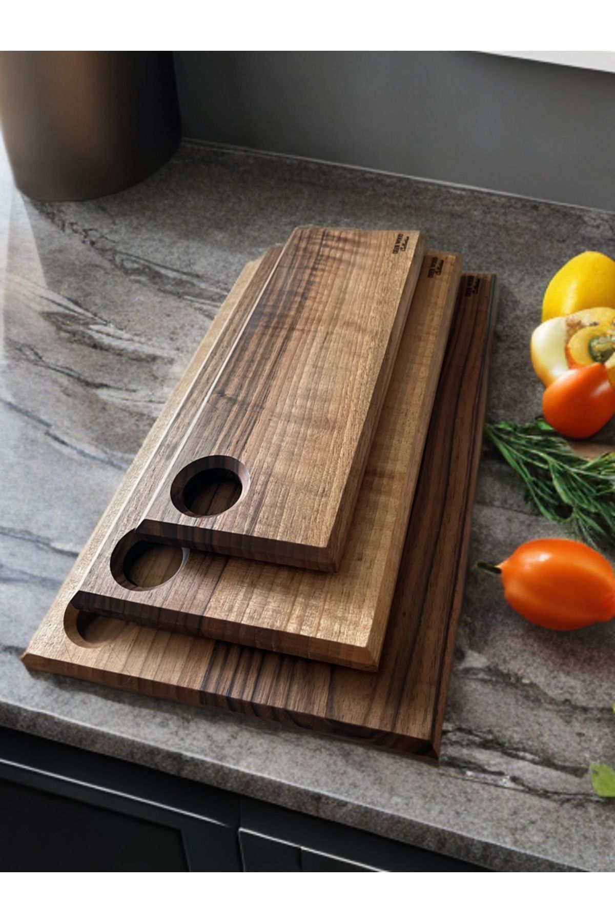 DEER WOOD Collection ÜÇLÜ KESME TAHTAHTASI/ TEK PARÇA AHŞAPTAN ÜRETİLMİŞTİR. ÜÇLÜ SET OLARAK SATILIR.YAPIŞTIRICI İÇERMEZ!