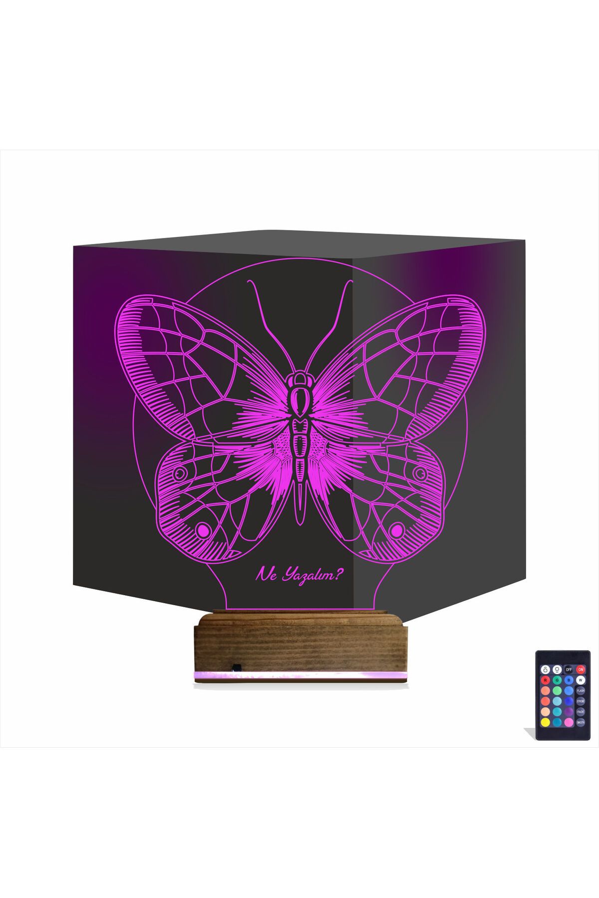 Kirppi 3d Lamba Kelebek V2 Kişiye Özel Masa Gece Lambası